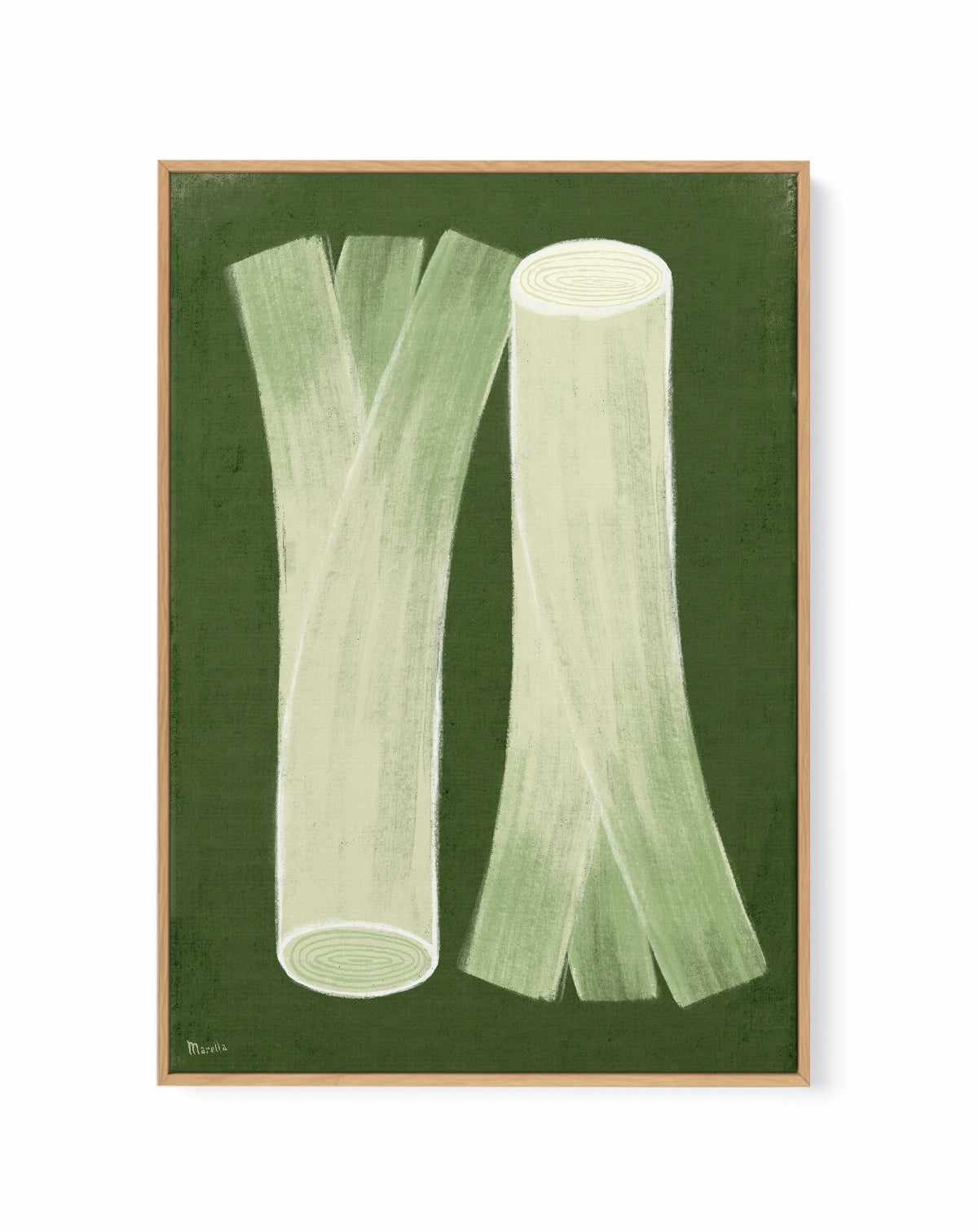 Leeks by Marco Marella | Framed Canvas Art Print from Olive et Oriel where you can shop wallpaper and artworks online