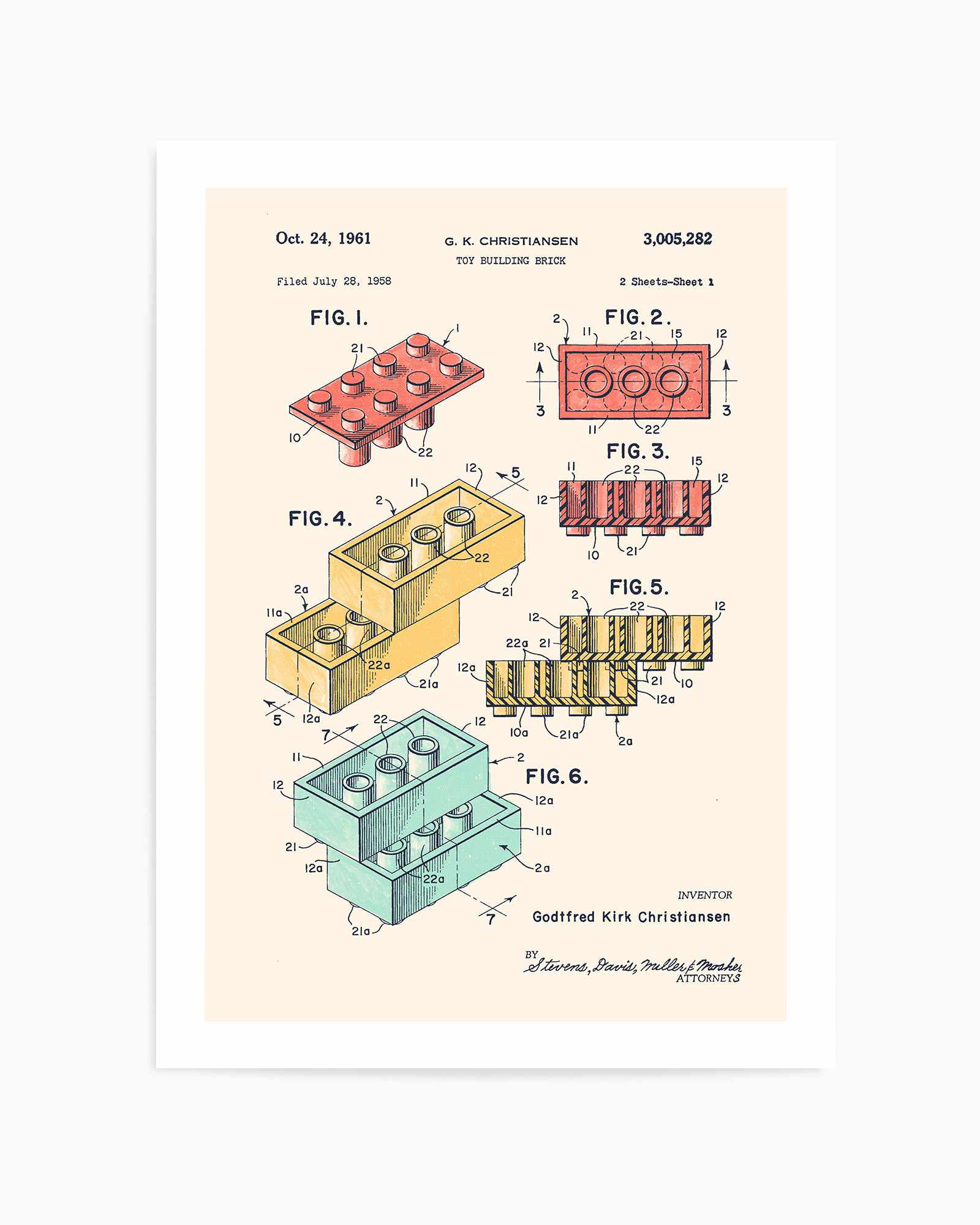 Lego Colors By Florent Bodart | Art Print from Olive et Oriel where you can shop wallpaper and artworks online