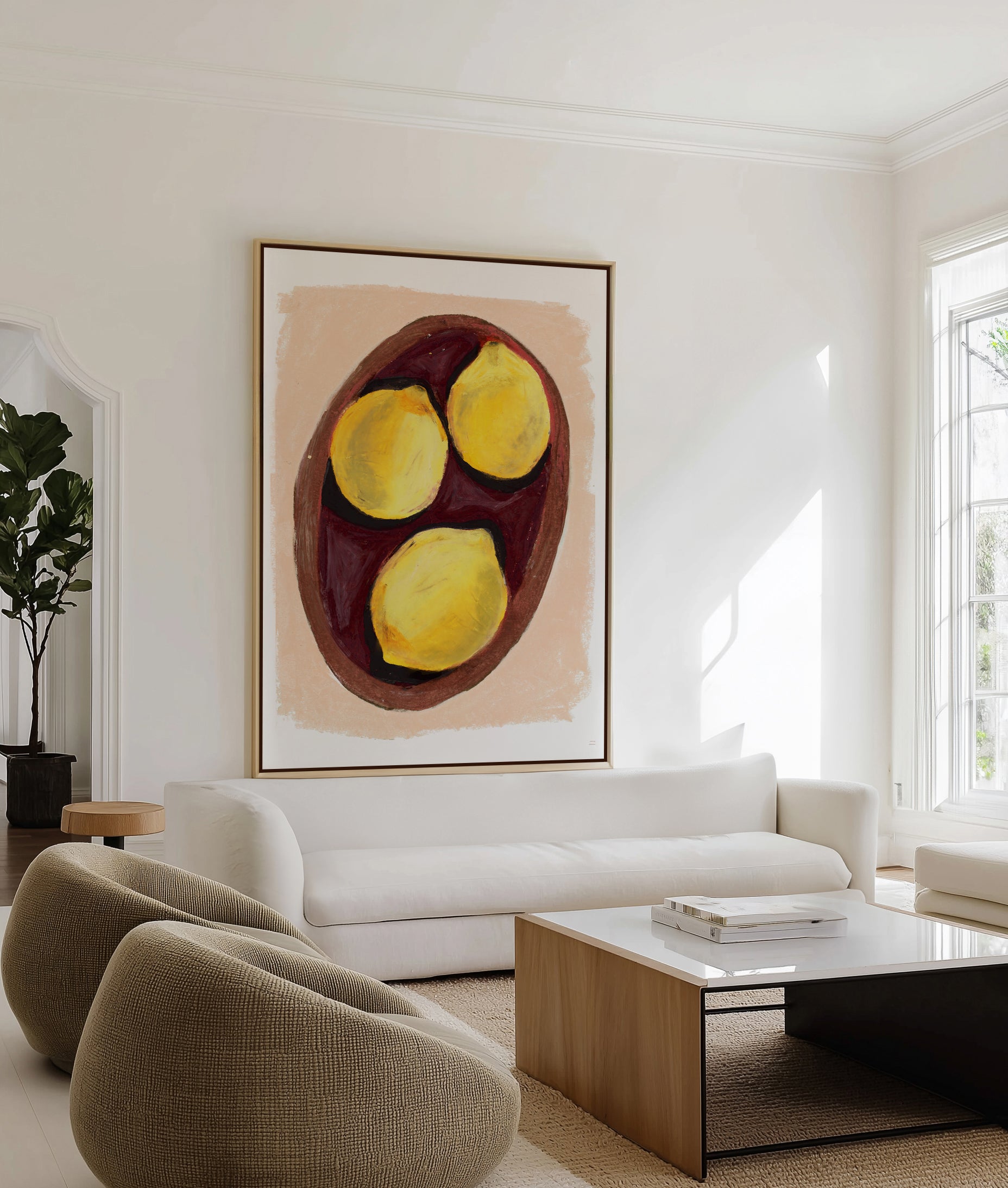 Lemon 3 by Laura Page | Framed Canvas Art Print
