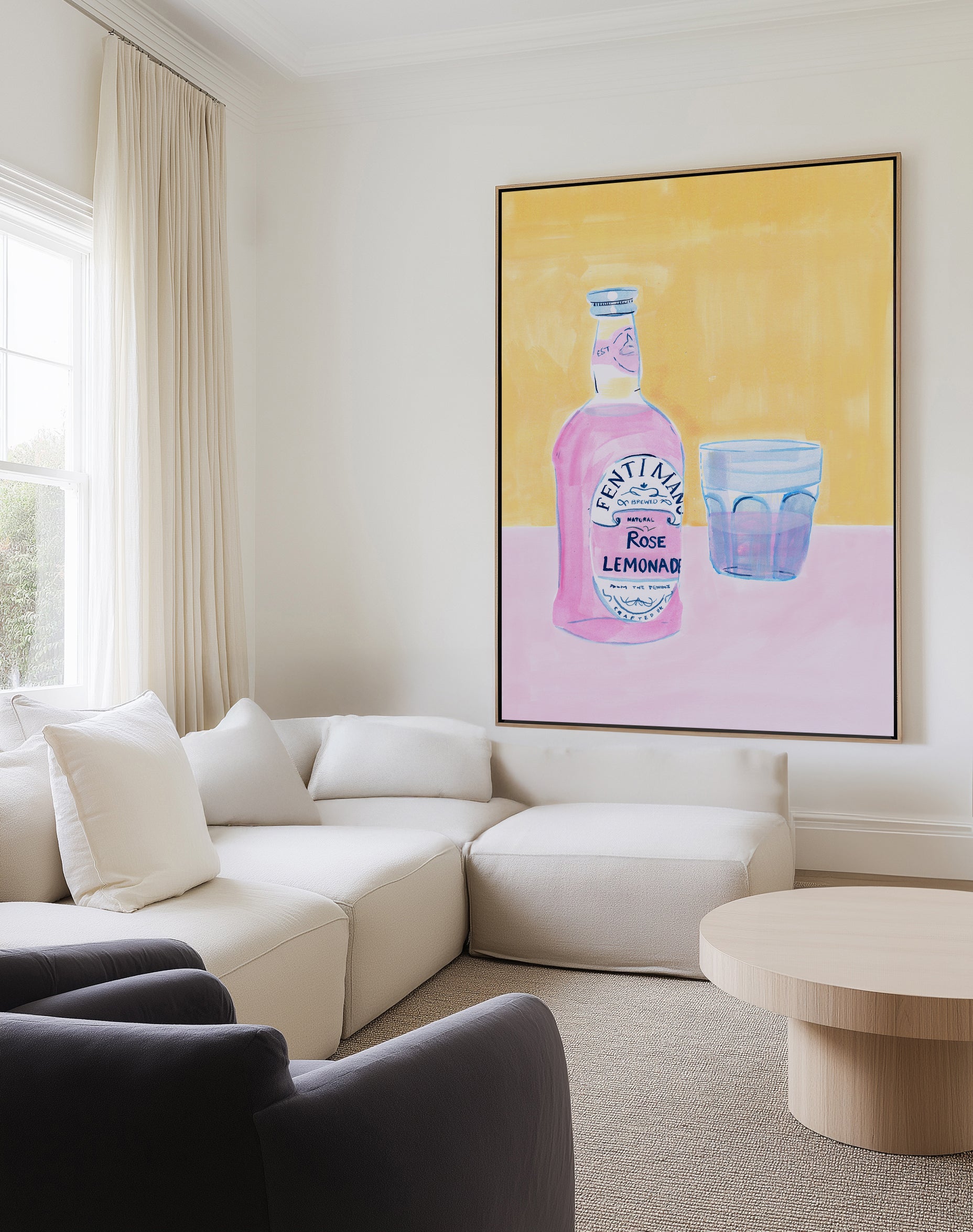 Lemon by Laura Page | Framed Canvas Art Print
