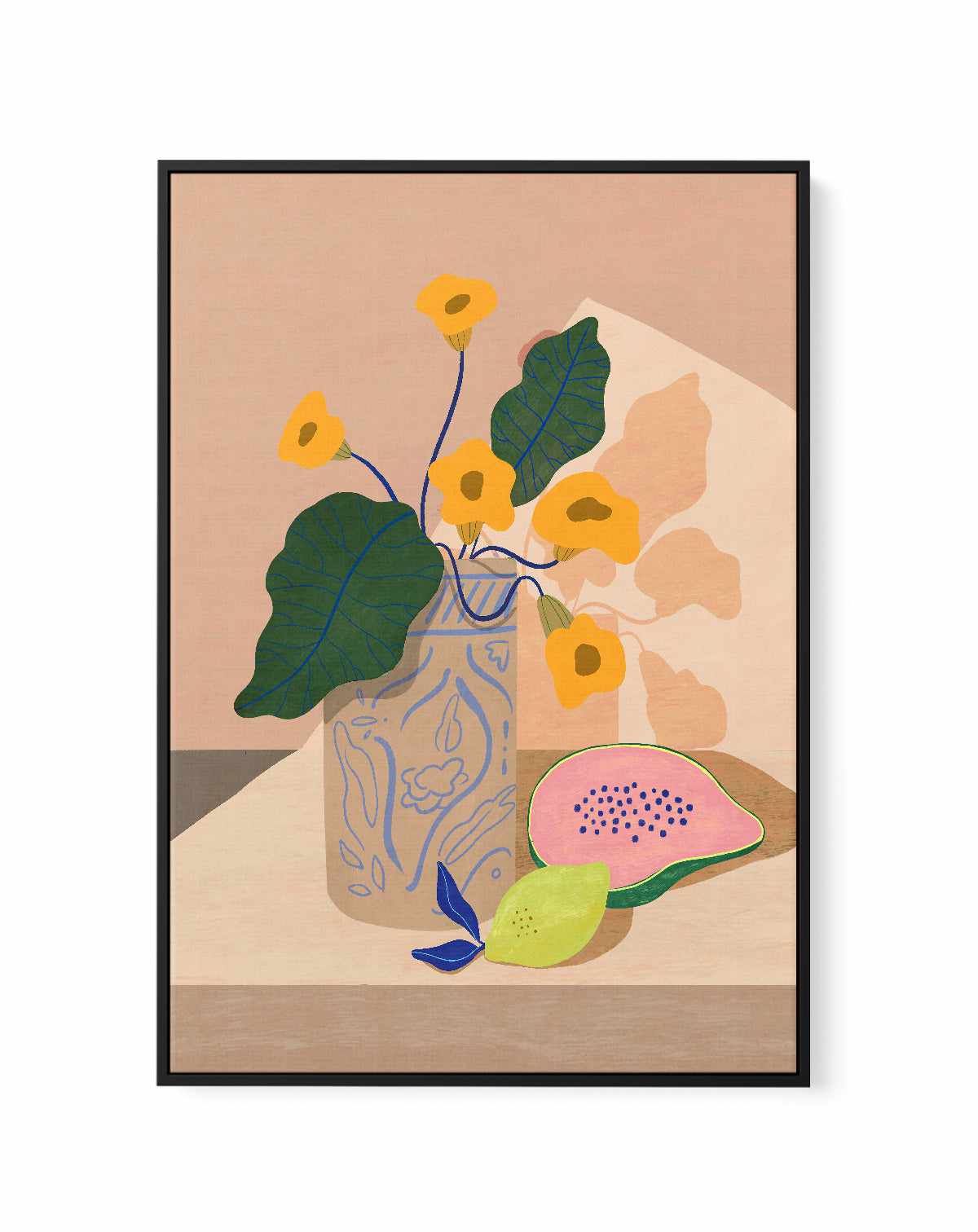 Lemon Papaya by Arty Guava | Framed Canvas Art Print from Olive et Oriel where you can shop wallpaper and artworks online