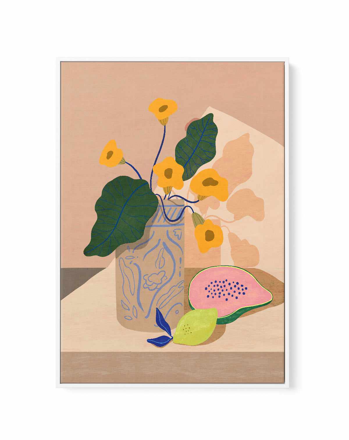 Lemon Papaya by Arty Guava | Framed Canvas Art Print from Olive et Oriel where you can shop wallpaper and artworks online