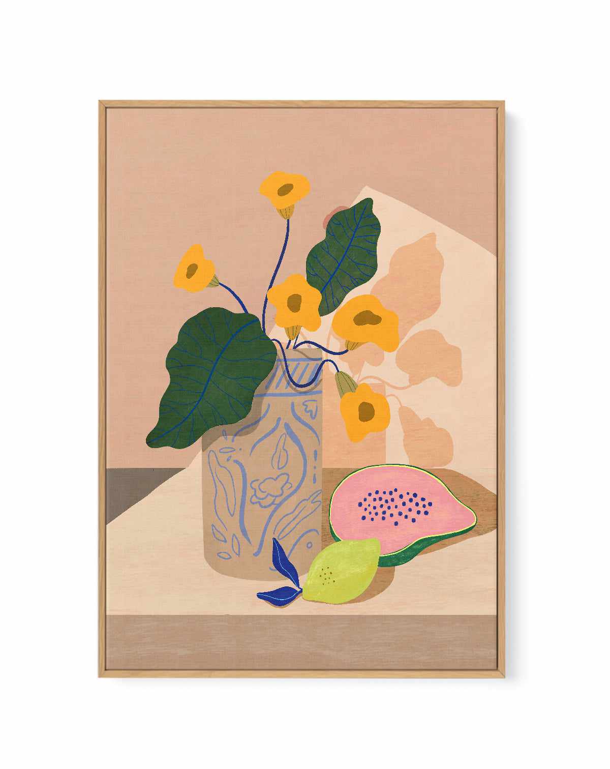 Lemon Papaya by Arty Guava | Framed Canvas Art Print from Olive et Oriel where you can shop wallpaper and artworks online