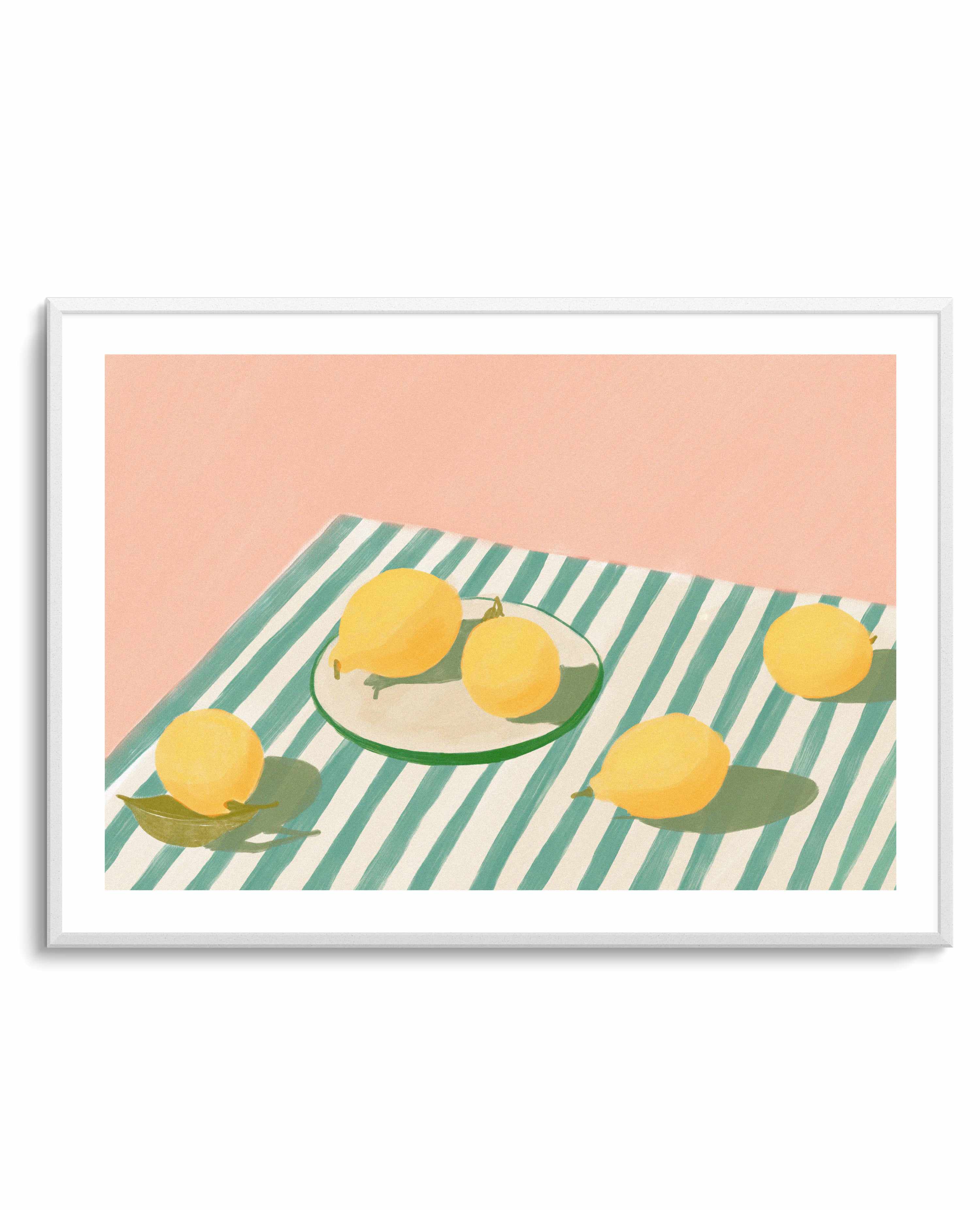 Lemon Stripes by Jenny Liz Rome | Art Print