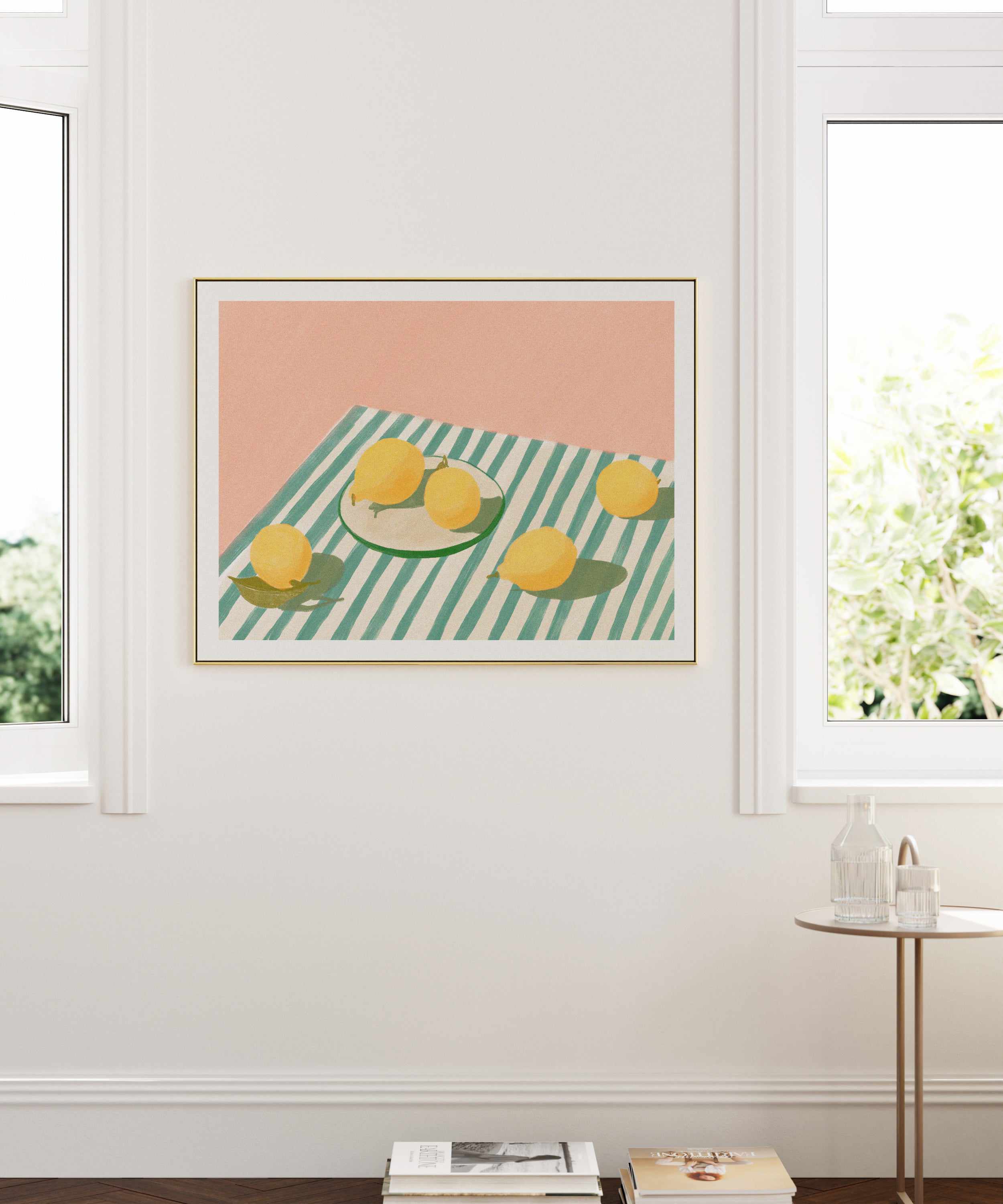 Lemon Stripes by Jenny Liz Rome | Art Print