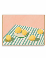 Lemon Stripes by Jenny Liz Rome | Framed Canvas Art Print