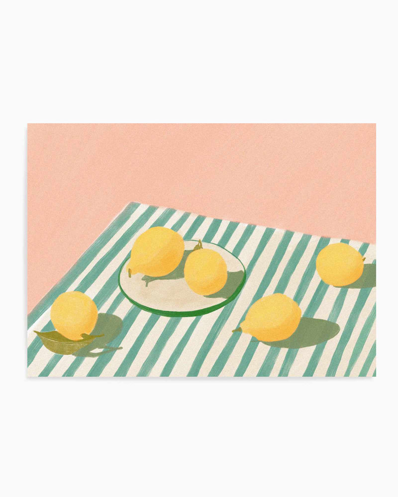 Lemon Stripes by Jenny Liz Rome | Art Print