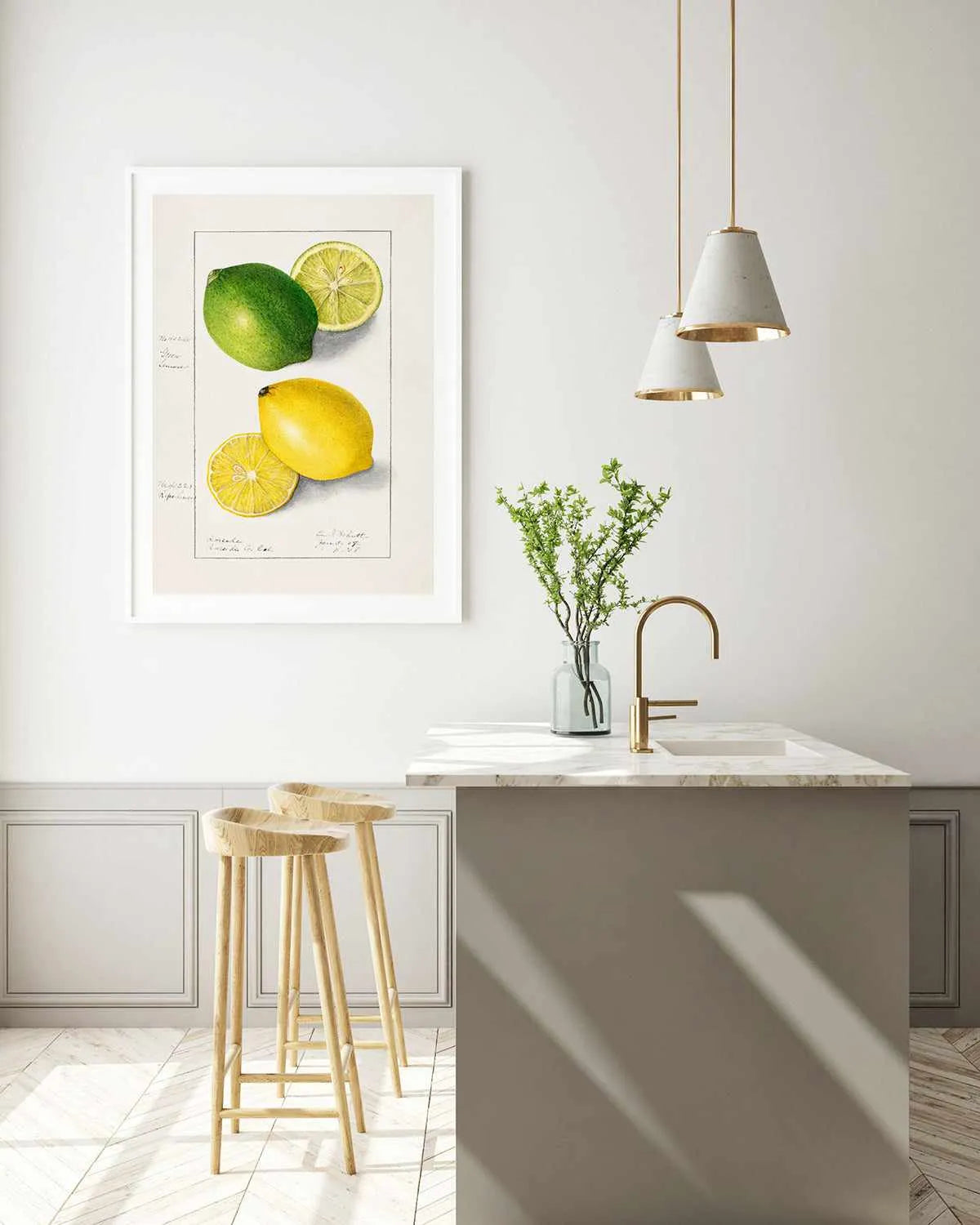 Lemon & Lime Vintage Poster Art Print from Olive et Oriel where you can shop wallpaper and artworks online