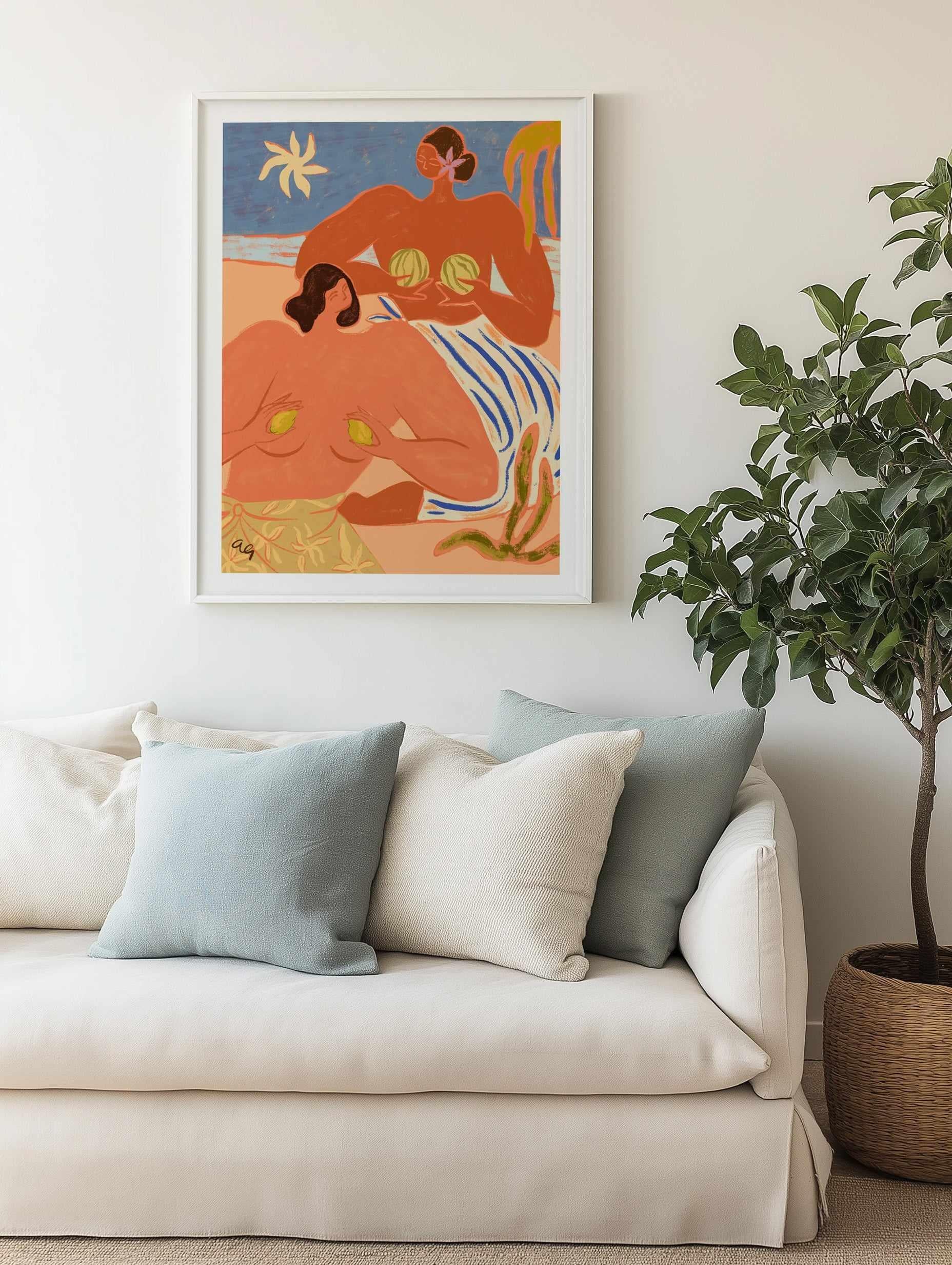 Lemon & Melon by Arty Guava | Art Print from Olive et Oriel where you can shop wallpaper and artworks online