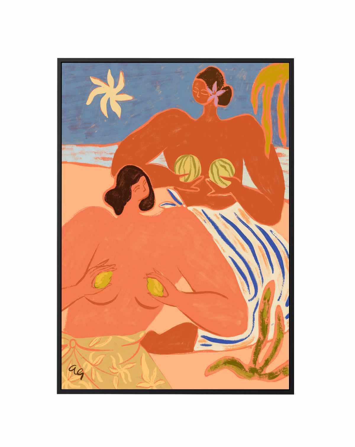 Lemon & Melon by Arty Guava | Framed Canvas Art Print from Olive et Oriel where you can shop wallpaper and artworks online