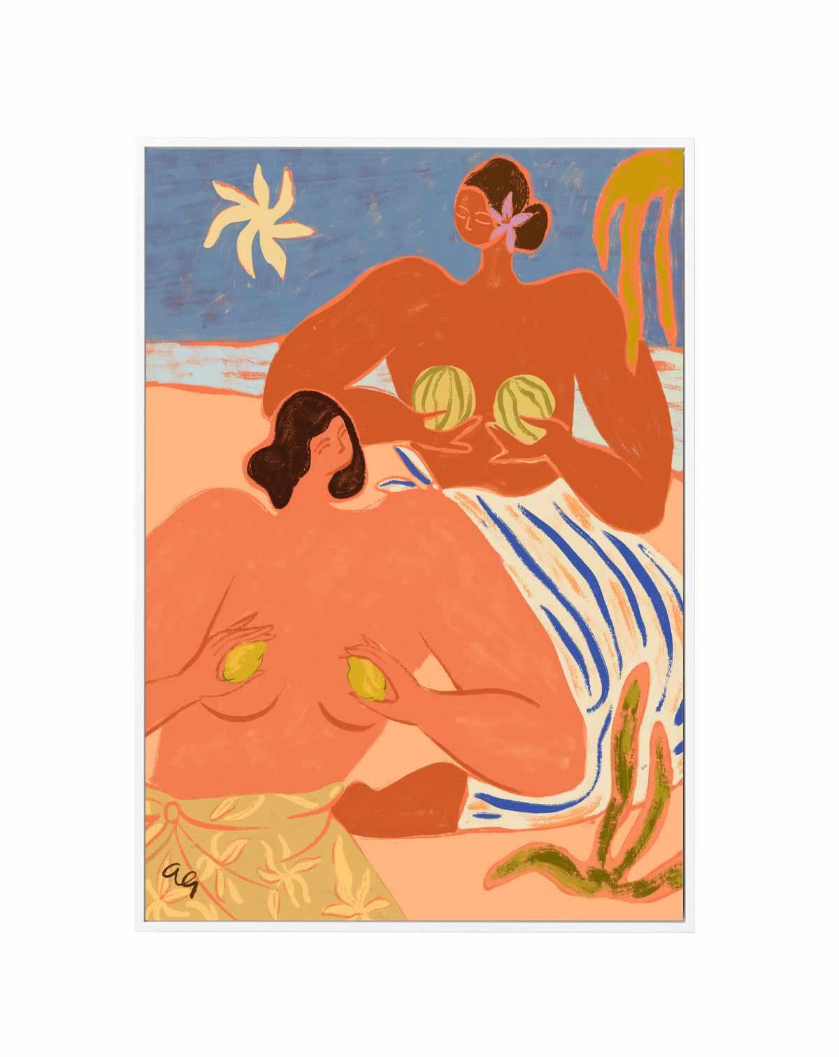 Lemon & Melon by Arty Guava | Framed Canvas Art Print from Olive et Oriel where you can shop wallpaper and artworks online