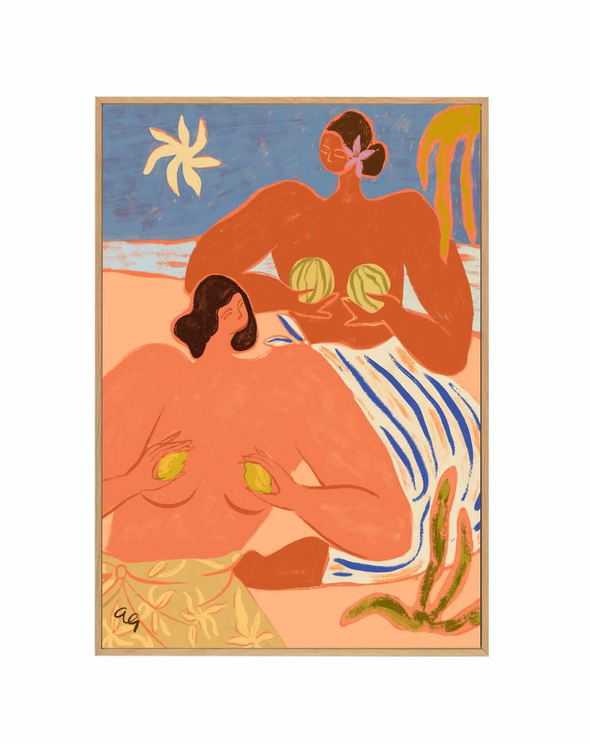 Lemon & Melon by Arty Guava | Framed Canvas Art Print from Olive et Oriel where you can shop wallpaper and artworks online