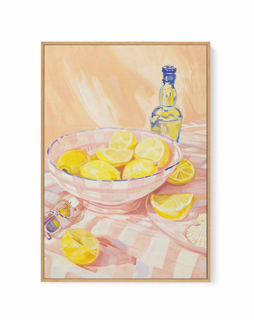 Lemoncello Season | Framed Canvas Art Print from Olive et Oriel where you can shop wallpaper and artworks online