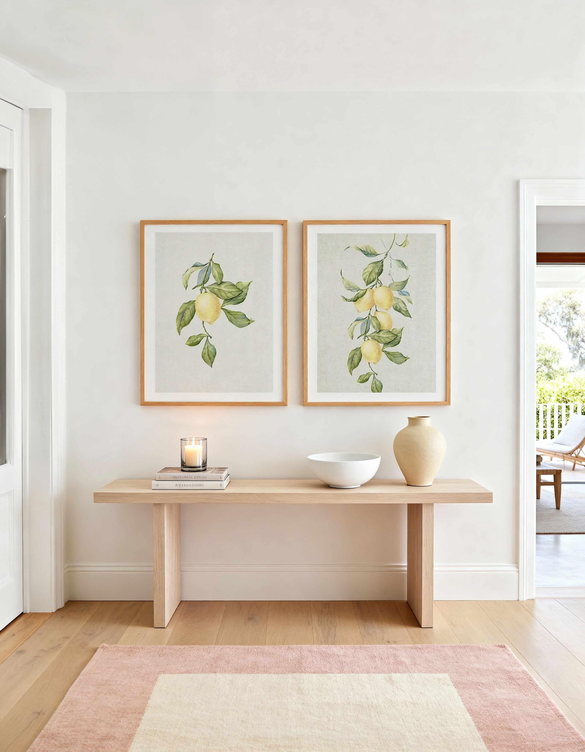 Lemon on Linen I & II Art Print Set of 2 | Matching Wall Art from Olive et Oriel where you can shop wallpaper and artworks online