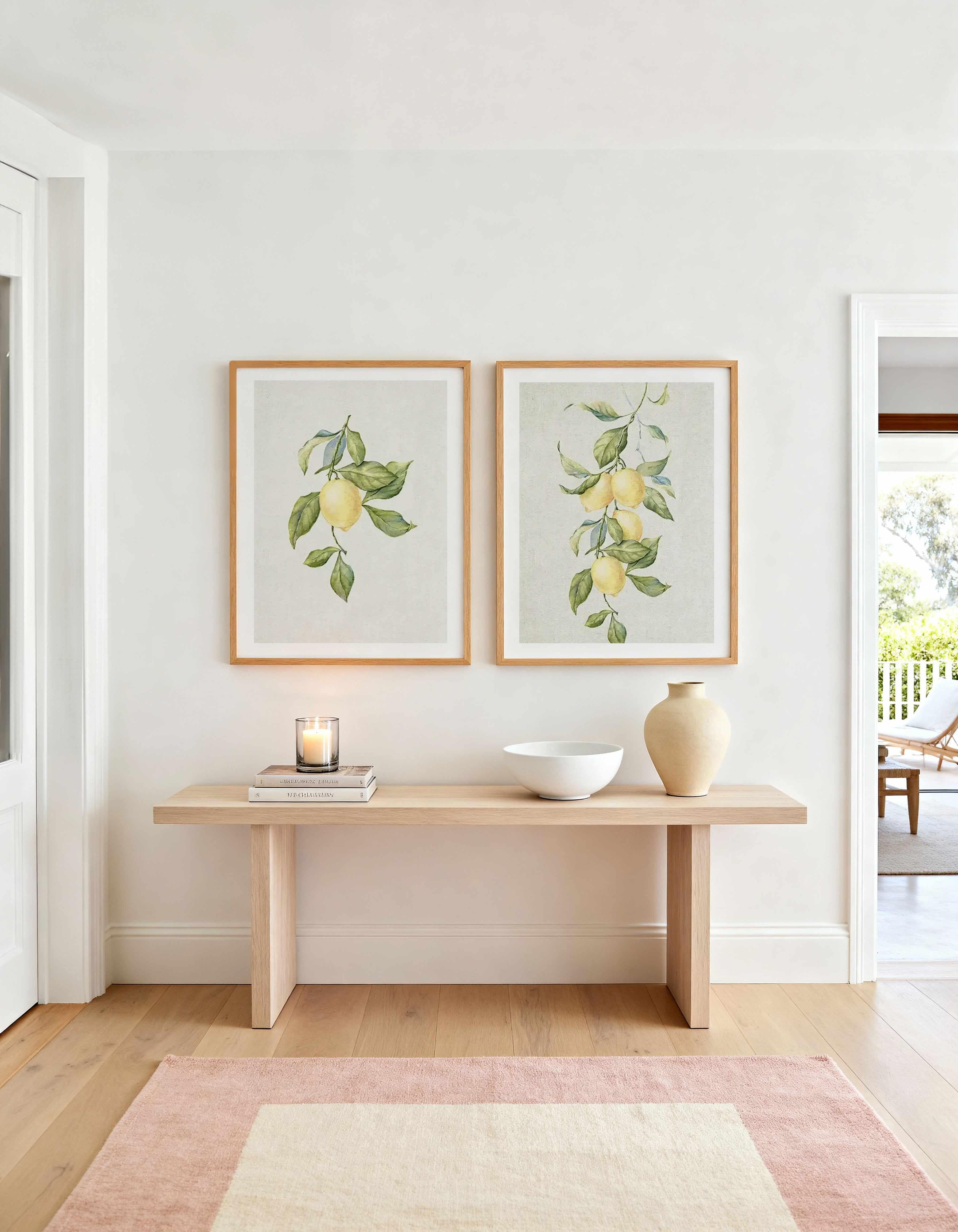 Lemon on Linen I & II Art Print Set of 2 | Matching Wall Art from Olive et Oriel where you can shop wallpaper and artworks online