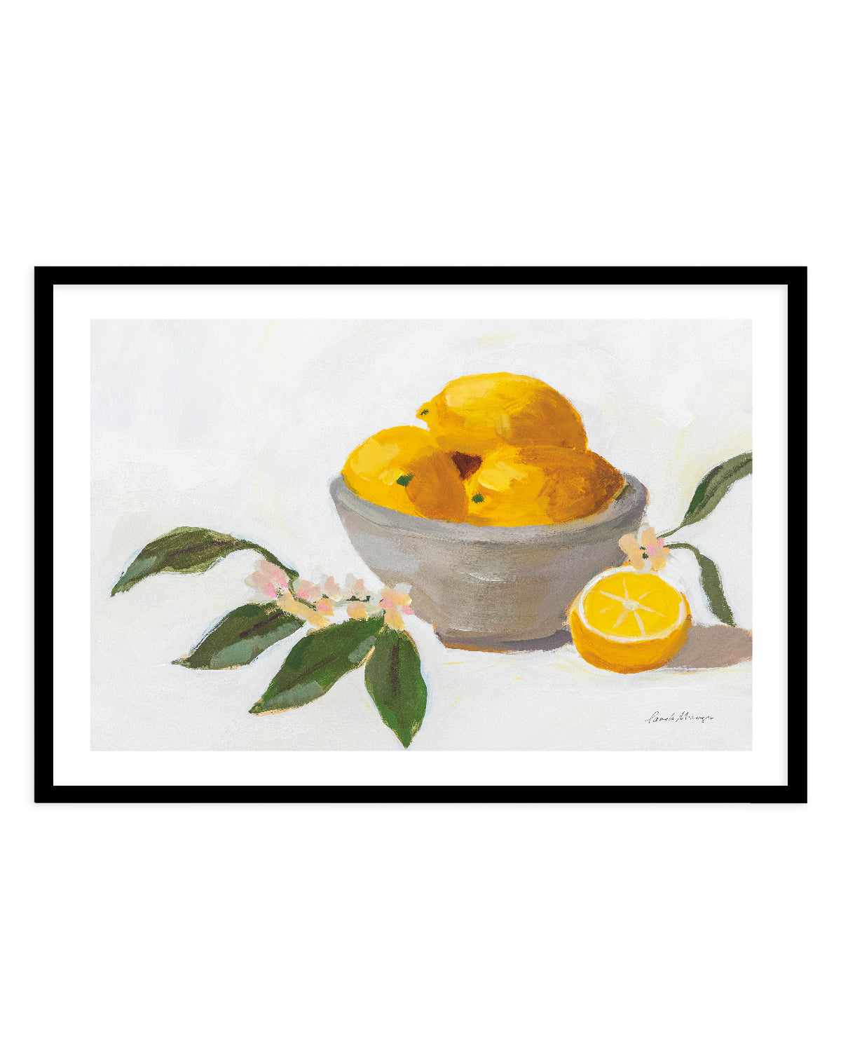 Lemons In Grey | Art Print