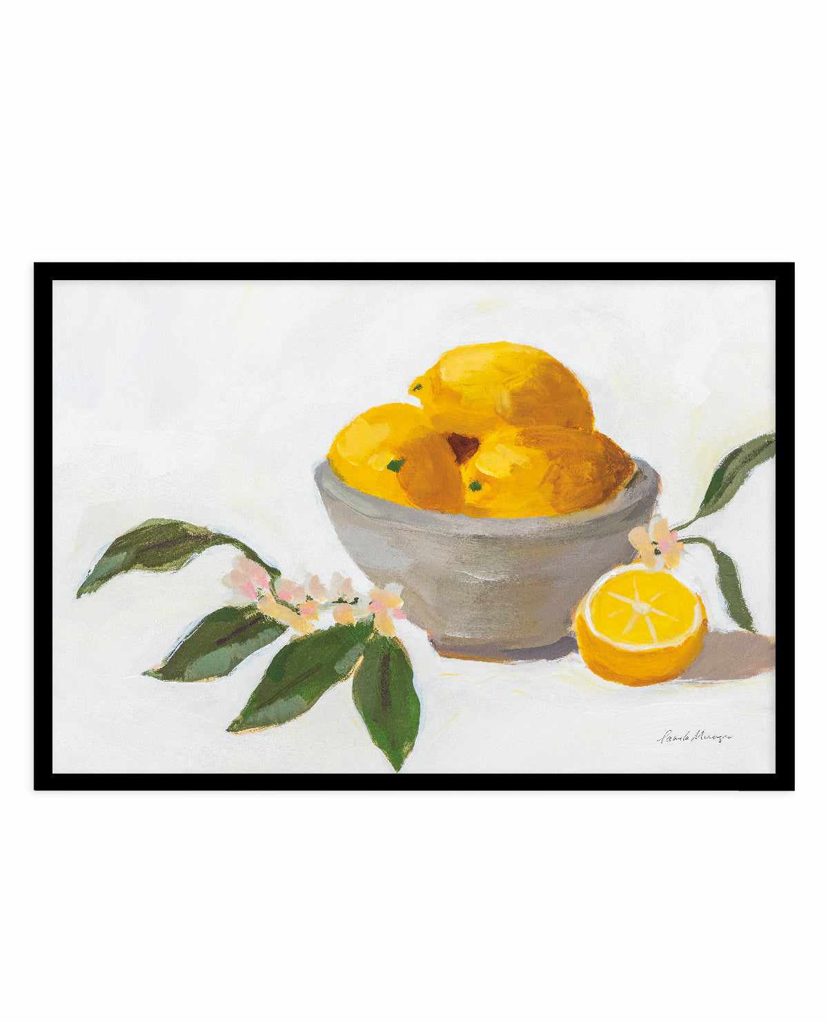 Lemons In Grey | Art Print