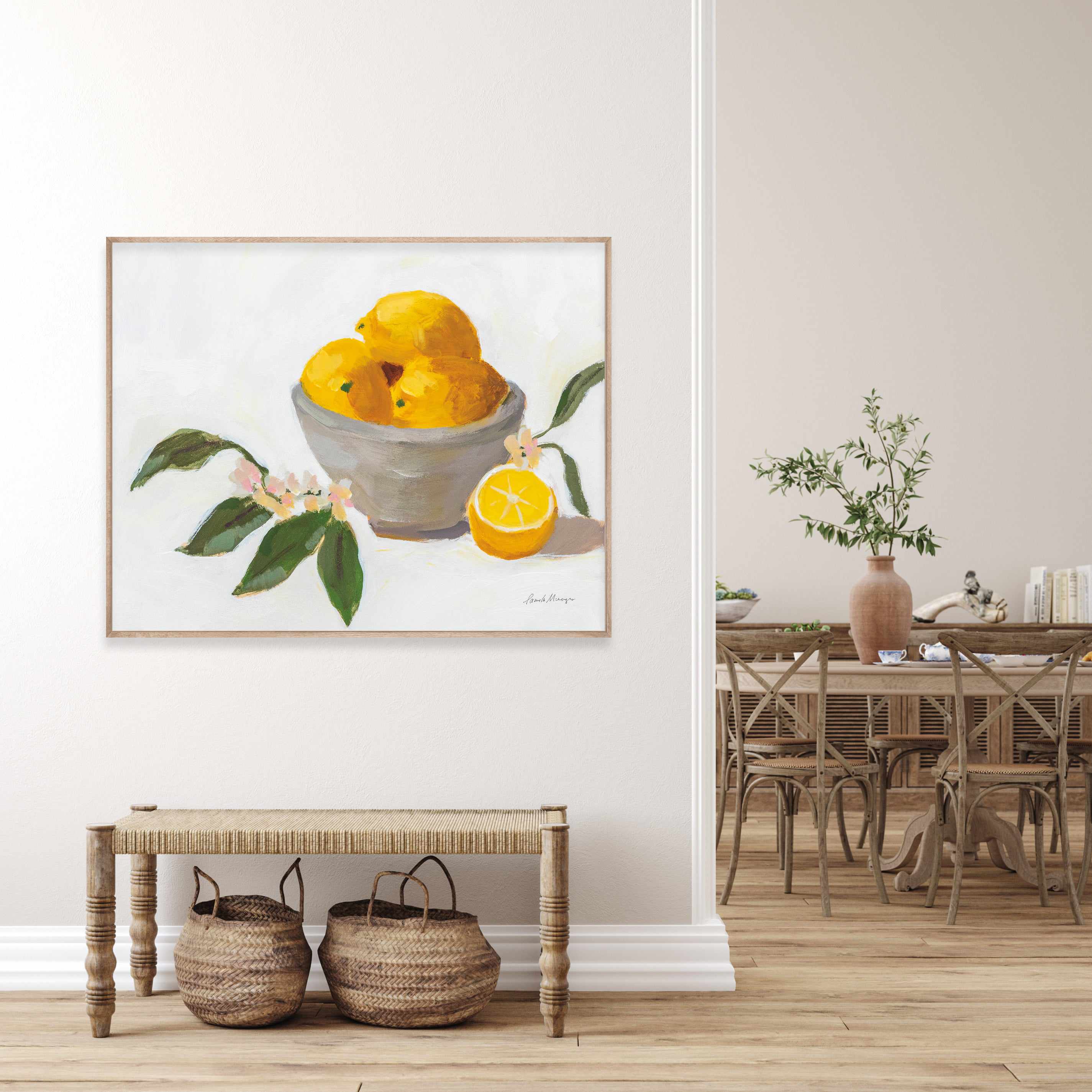 Lemons In Grey | Art Print