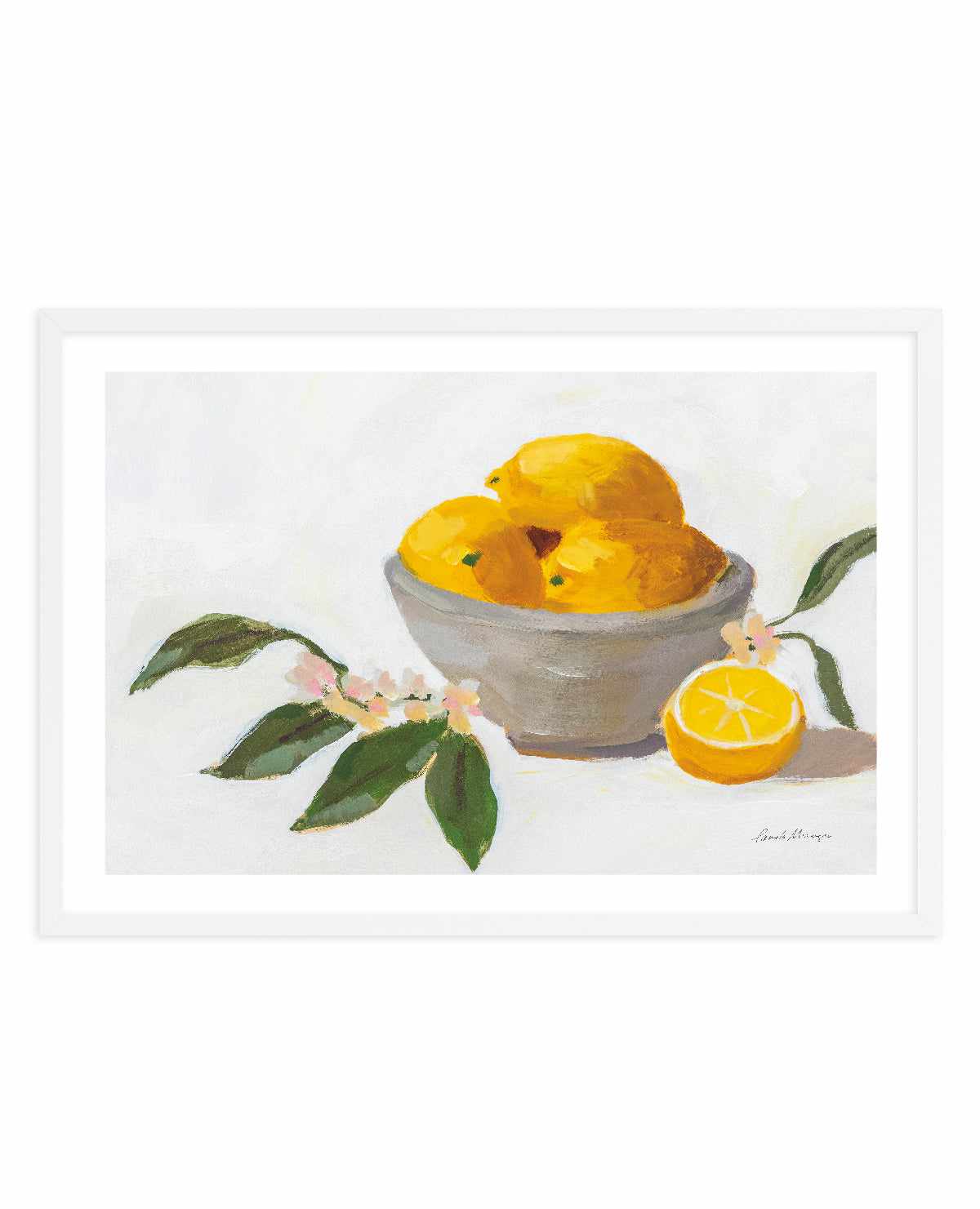 Lemons In Grey | Art Print