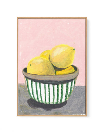Lemons by Laura Page | Framed Canvas Wall Art
