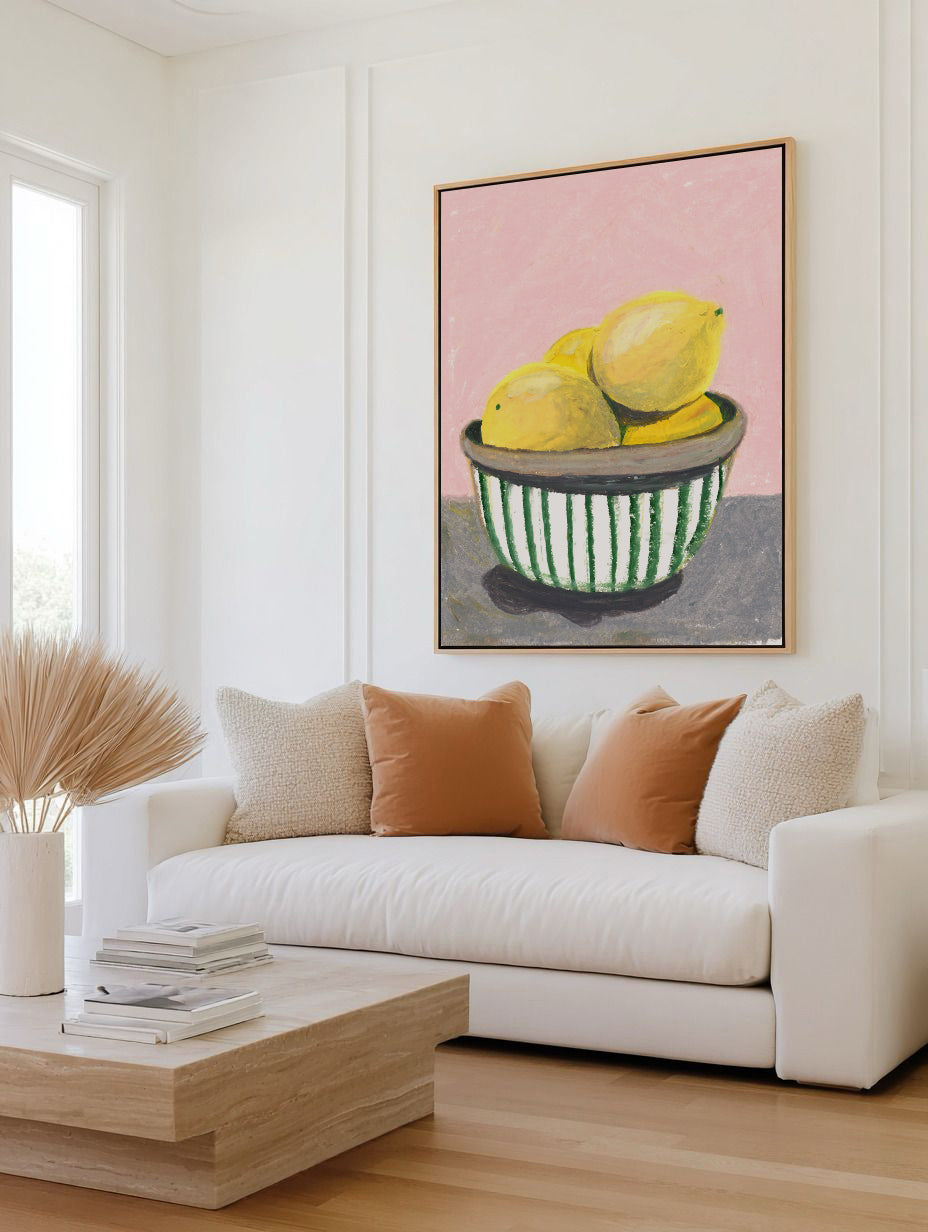 Lemons by Laura Page | Framed Canvas Art Print