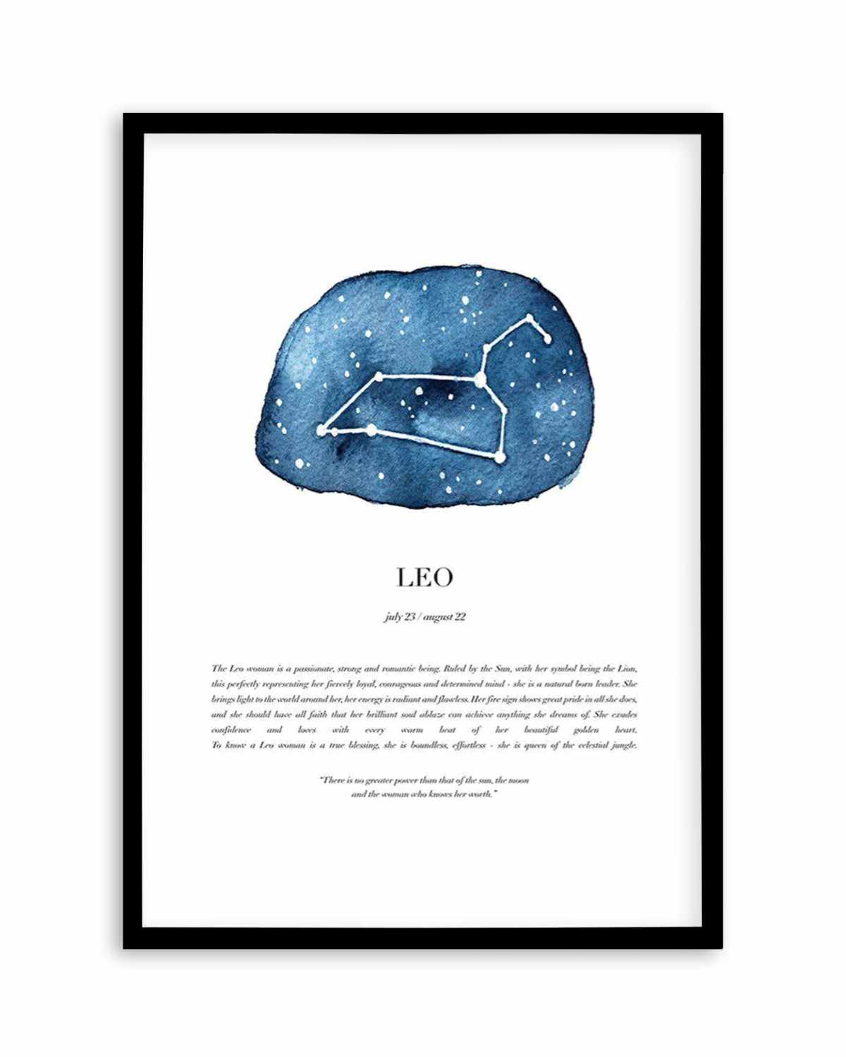 Leo | Watercolour Zodiac Art Print