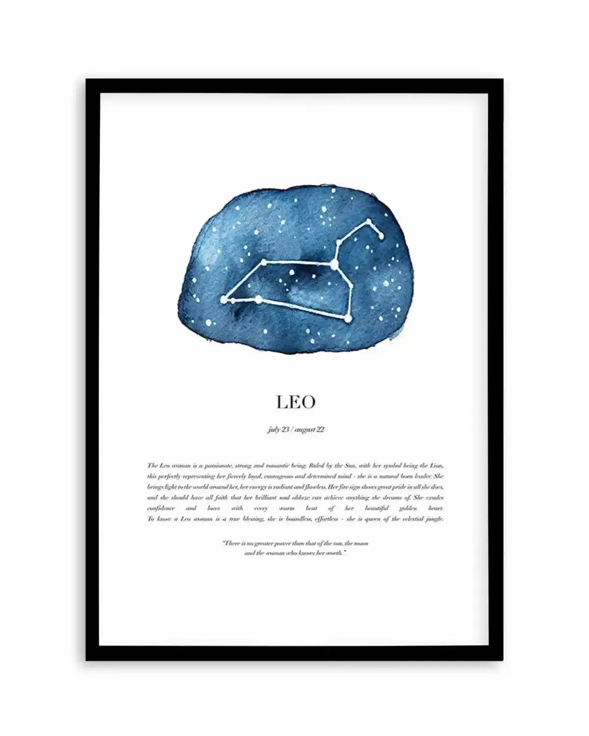 Leo | Watercolour Zodiac Art Print from Olive et Oriel where you can shop wallpaper and artworks online