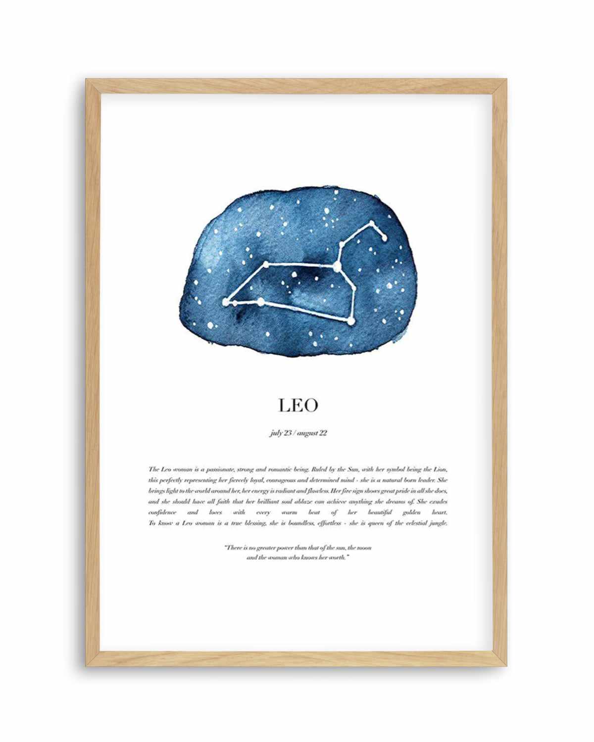 Leo | Watercolour Zodiac Art Print