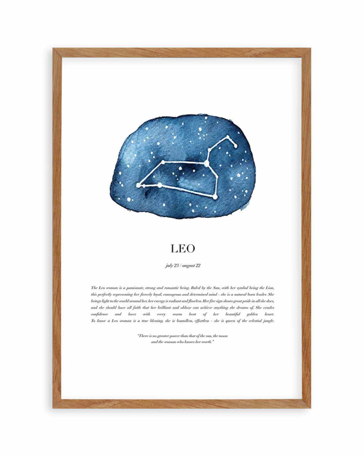 Leo | Watercolour Zodiac Art Print