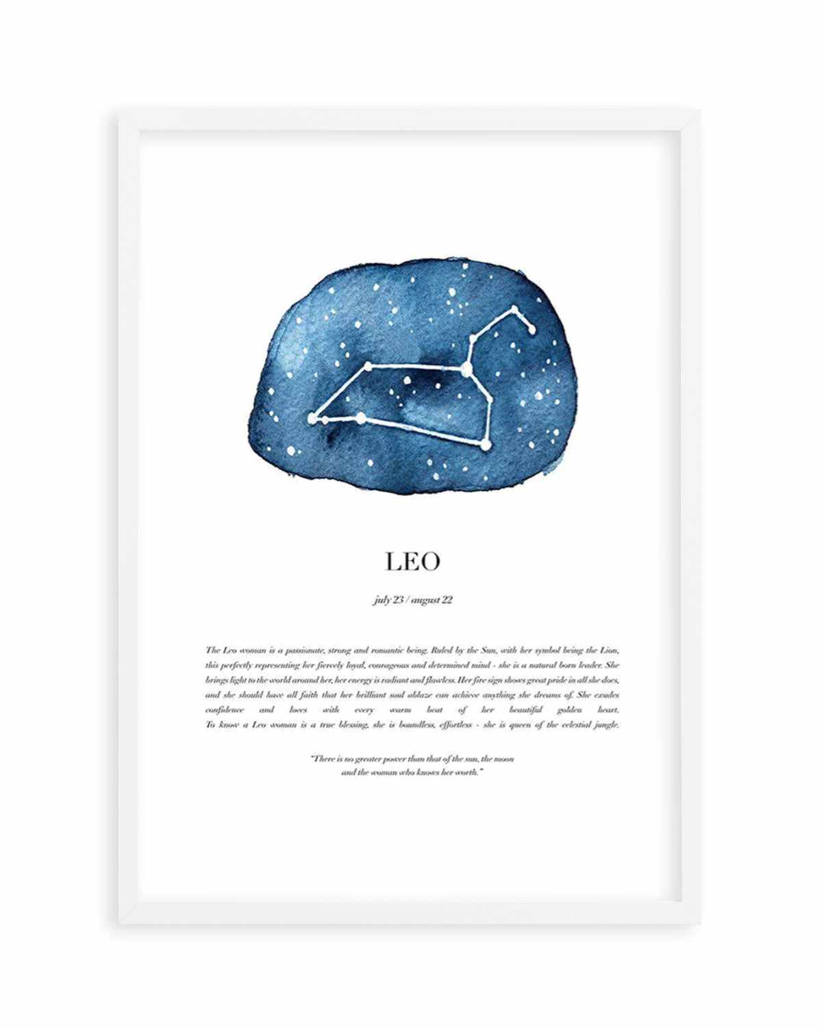 Leo | Watercolour Zodiac Art Print