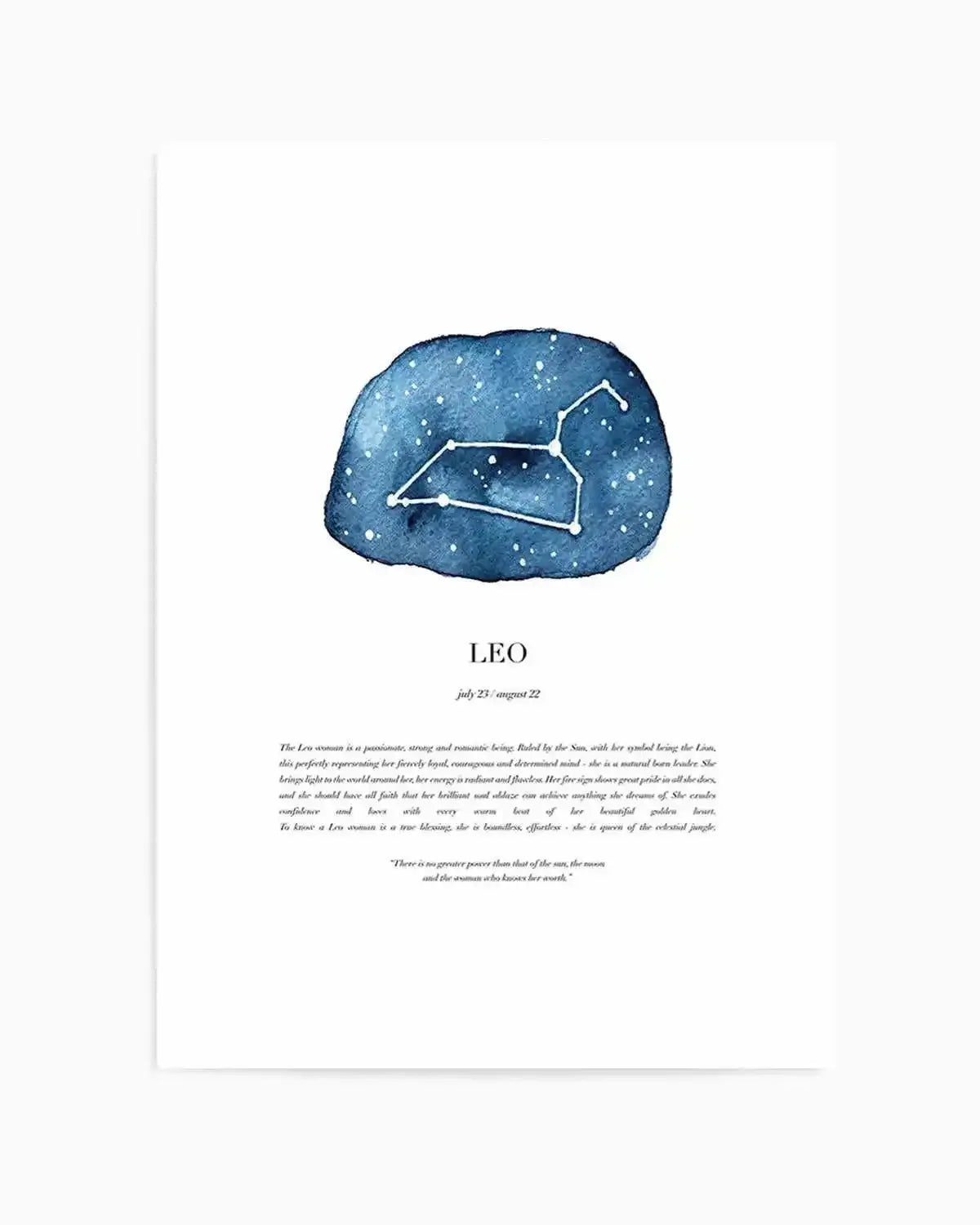 Leo | Watercolour Zodiac Art Print from Olive et Oriel where you can shop wallpaper and artworks online