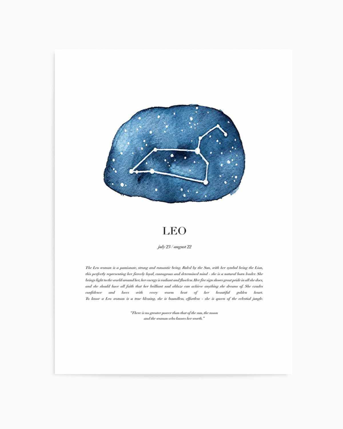 Leo | Watercolour Zodiac Art Print