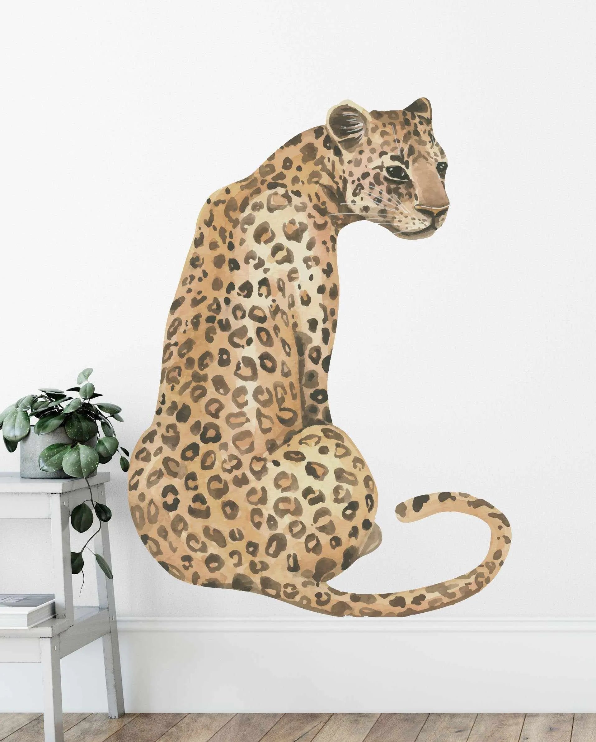 Leopard Decal-Decals-Olive et Oriel-Decorate your kids bedroom wall decor with removable wall decals, these fabric kids decals are a great way to add colour and update your children's bedroom. Available as girls wall decals or boys wall decals, there are also nursery decals.