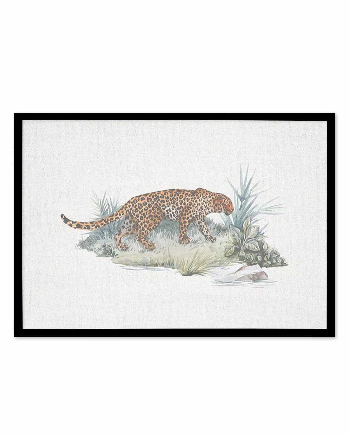 Leopard on Linen Art Print