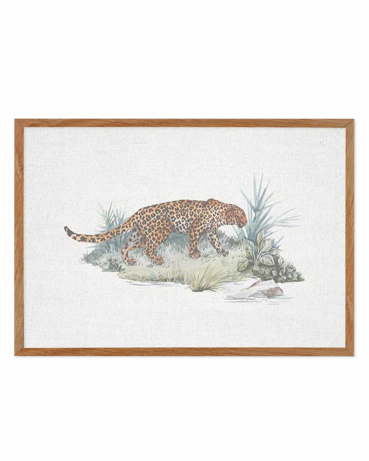 Leopard on Linen Art Print