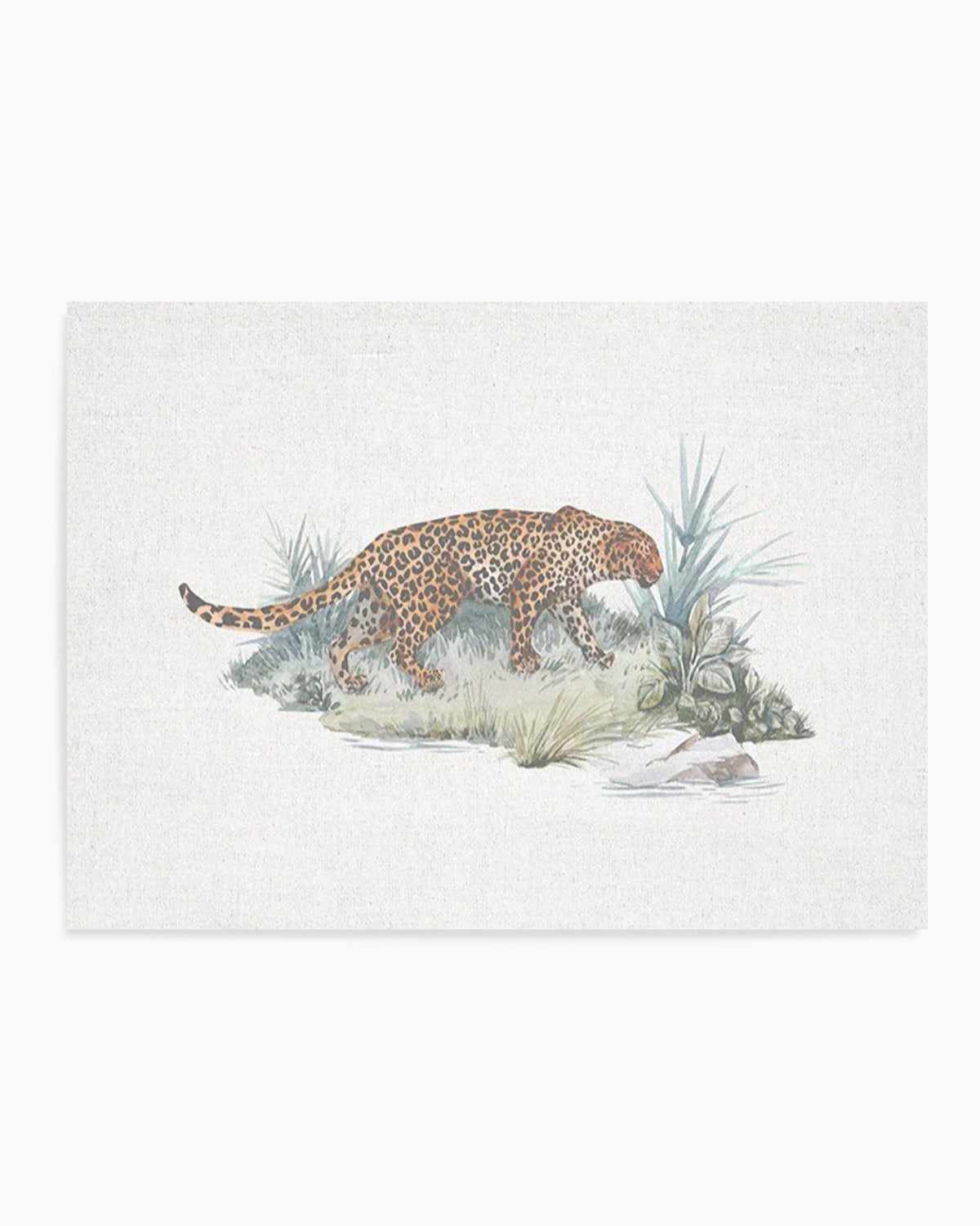 Leopard on Linen Art Print