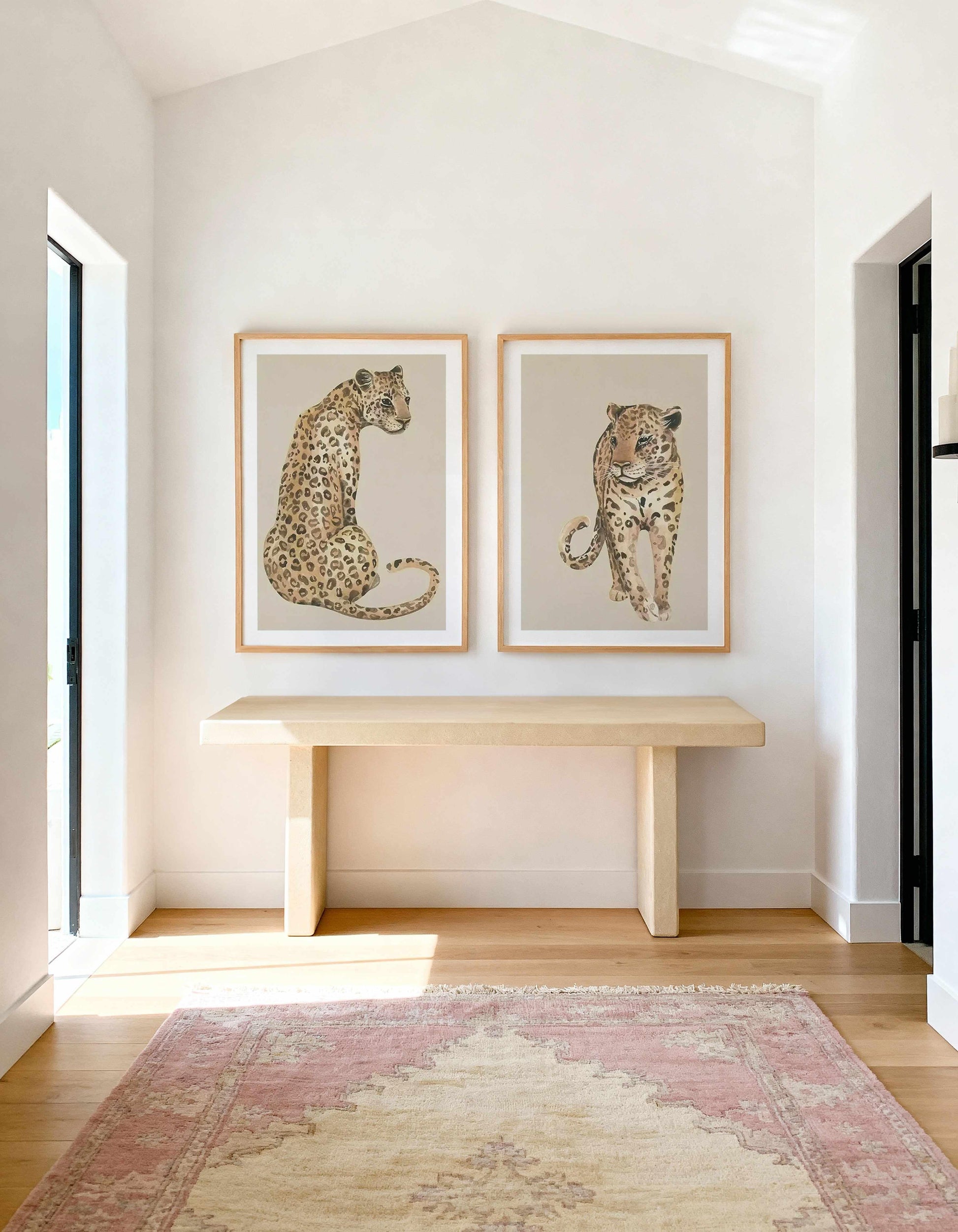 Leopard in Watercolour I & II Art Print Set of 2 | Matching Wall Art from Olive et Oriel where you can shop wallpaper and artworks online