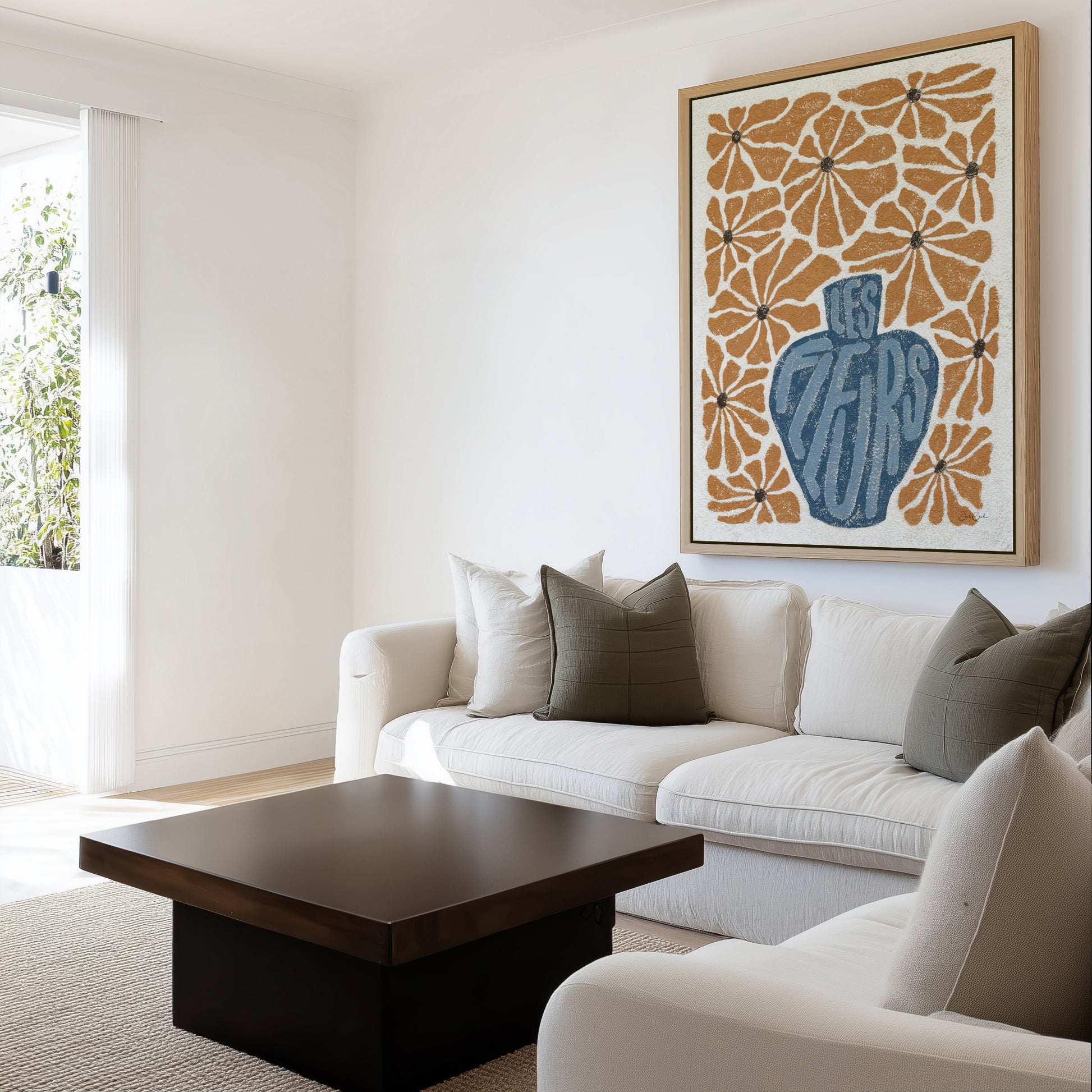 Les Fleurs l by Julie Celina | Framed Canvas Art Print from Olive et Oriel where you can shop wallpaper and artworks online