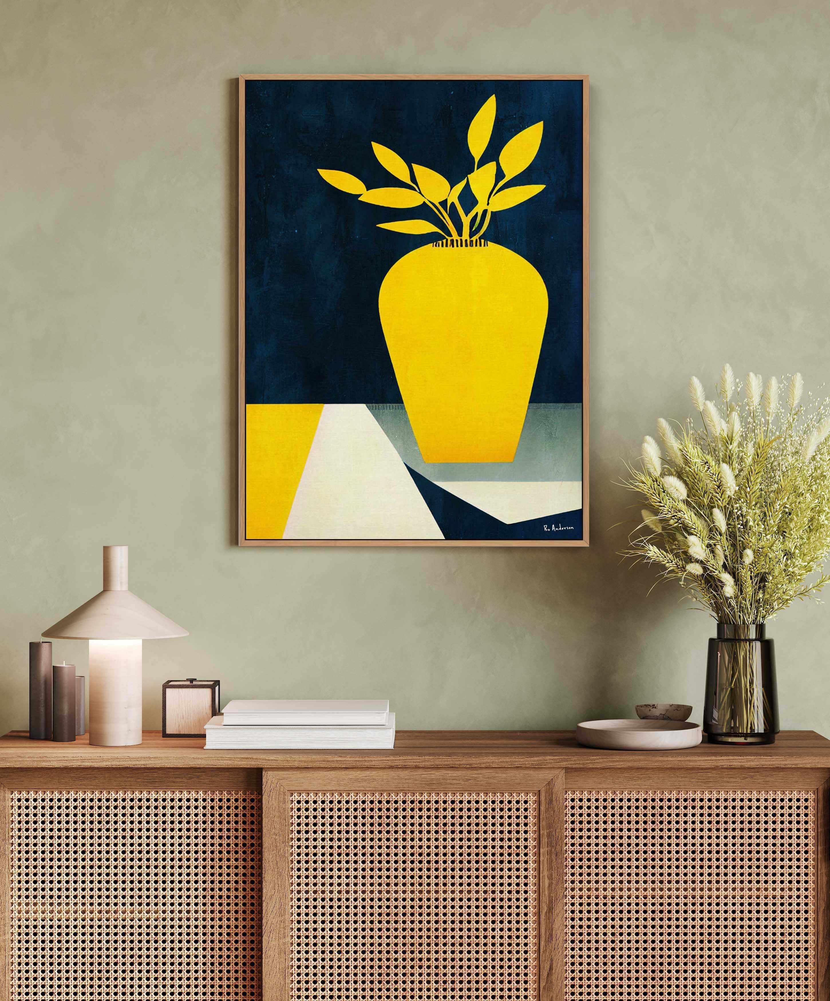 Les Fleurs Jaunes by Bo Anderson | Framed Canvas Art Print