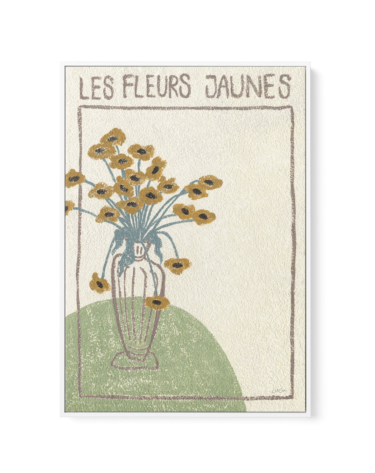 Les Fleurs Jaunes by Julie Celina | Framed Canvas Art Print from Olive et Oriel where you can shop wallpaper and artworks online