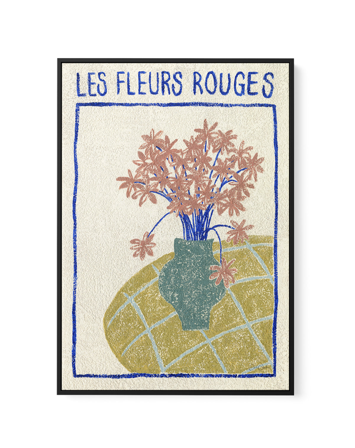 Les Fleurs Rouges by Julie Celina | Framed Canvas Art Print from Olive et Oriel where you can shop wallpaper and artworks online