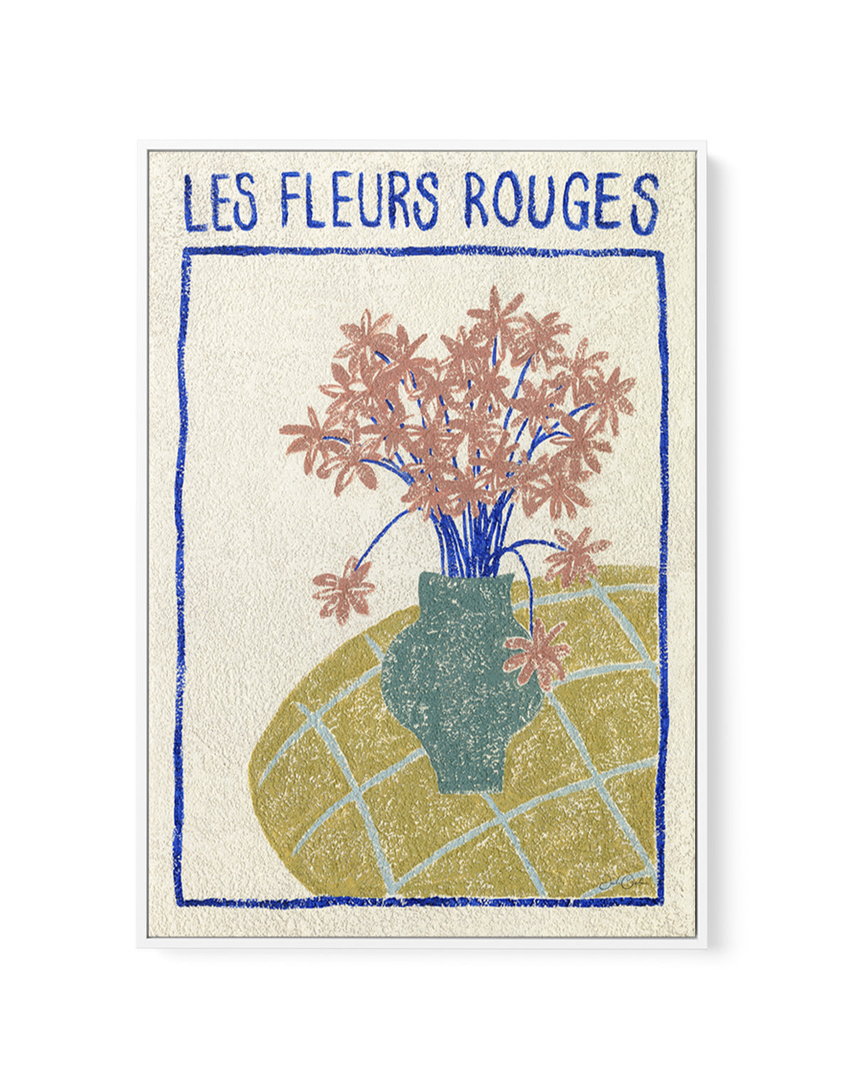 Les Fleurs Rouges by Julie Celina | Framed Canvas Art Print from Olive et Oriel where you can shop wallpaper and artworks online