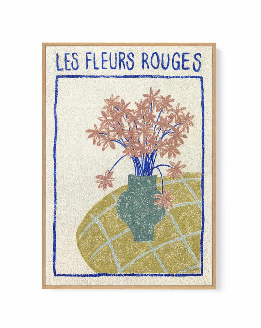 Les Fleurs Rouges by Julie Celina | Framed Canvas Art Print from Olive et Oriel where you can shop wallpaper and artworks online