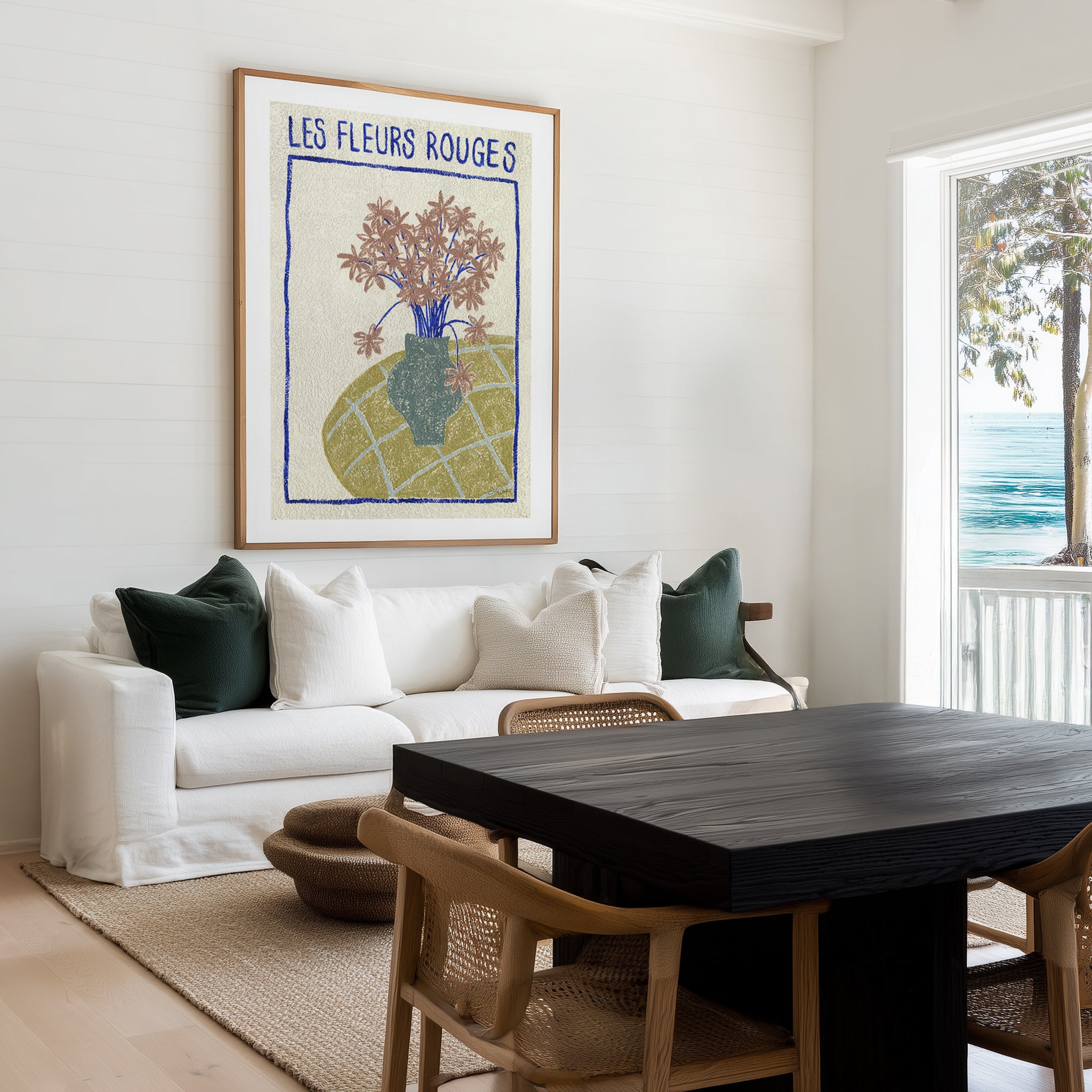 Les Fleurs Rouges by Julie Celina | Art Print from Olive et Oriel where you can shop wallpaper and artworks online