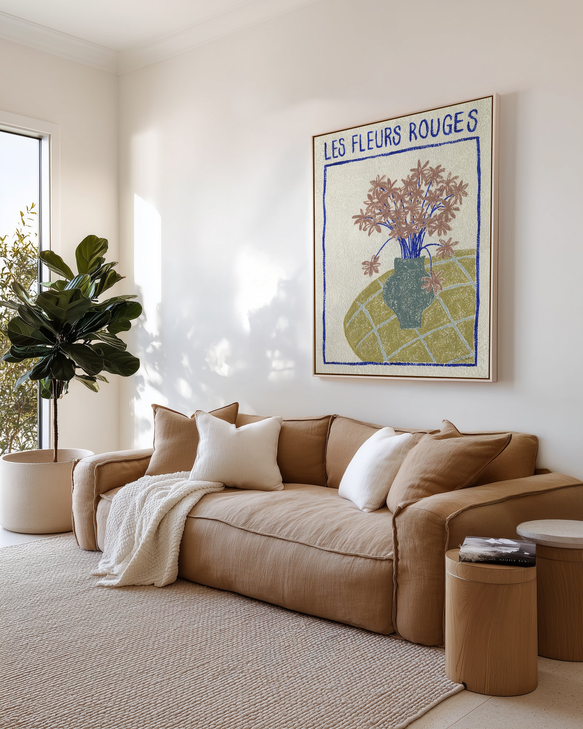 Les Fleurs Rouges by Julie Celina | Framed Canvas Art Print from Olive et Oriel where you can shop wallpaper and artworks online