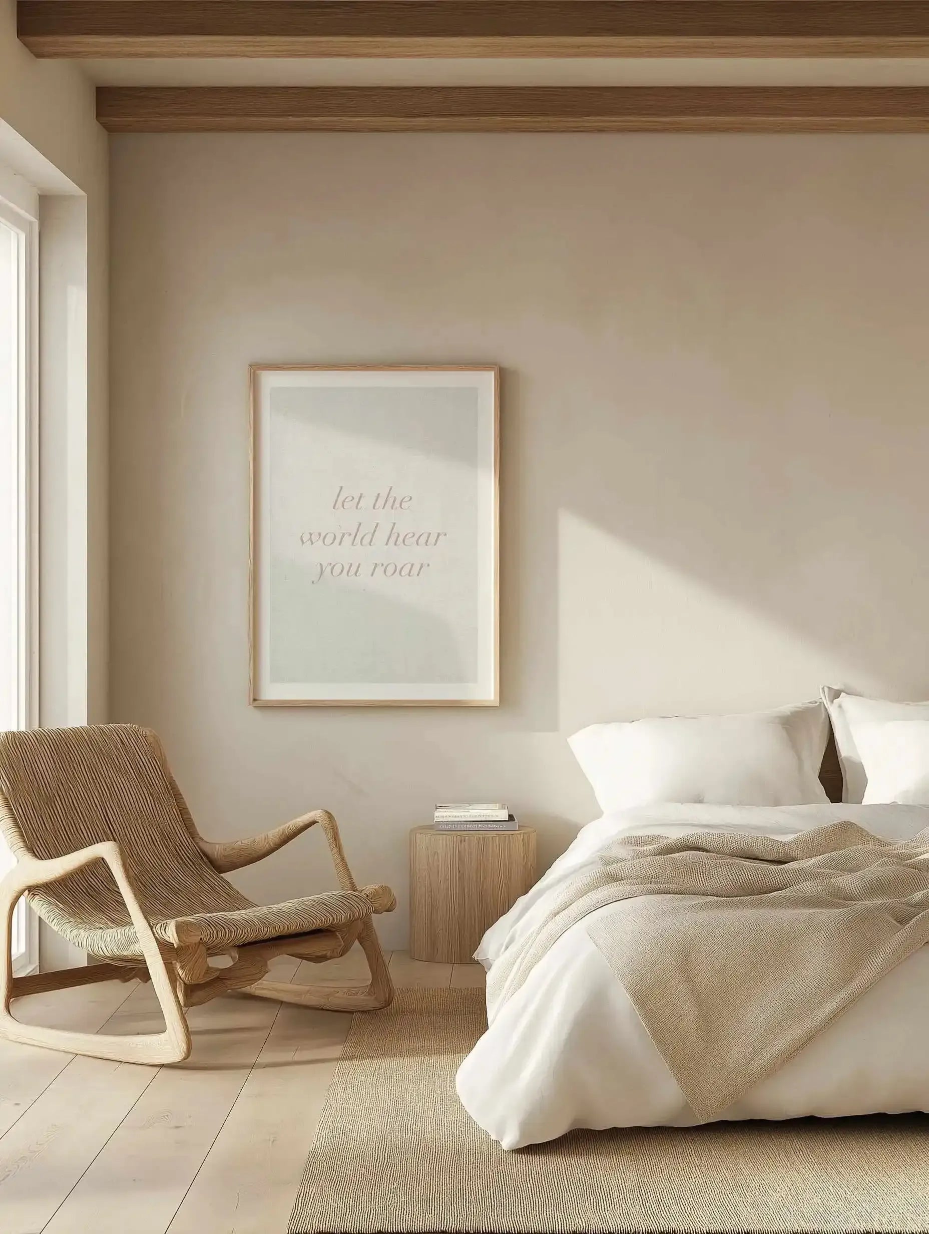 Let The World Hear You Roar on Linen | 3 Colour Options Art Print from Olive et Oriel where you can shop wallpaper and artworks online