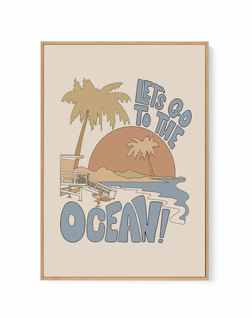 Let's Go to the Ocean | Framed Canvas Art Print from Olive et Oriel where you can shop wallpaper and artworks online