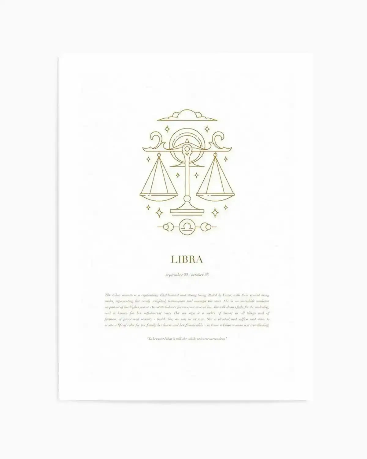 Libra | Celestial Zodiac Art Print from Olive et Oriel where you can shop wallpaper and artworks online