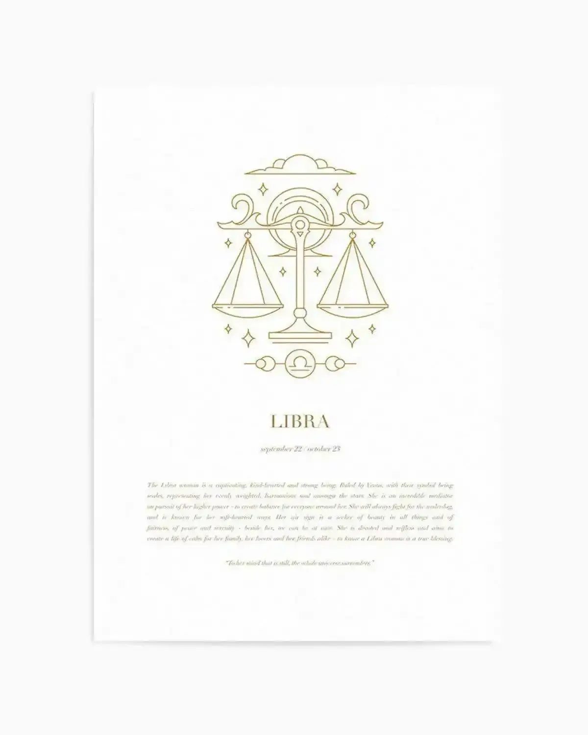 Libra | Celestial Zodiac Art Print from Olive et Oriel where you can shop wallpaper and artworks online