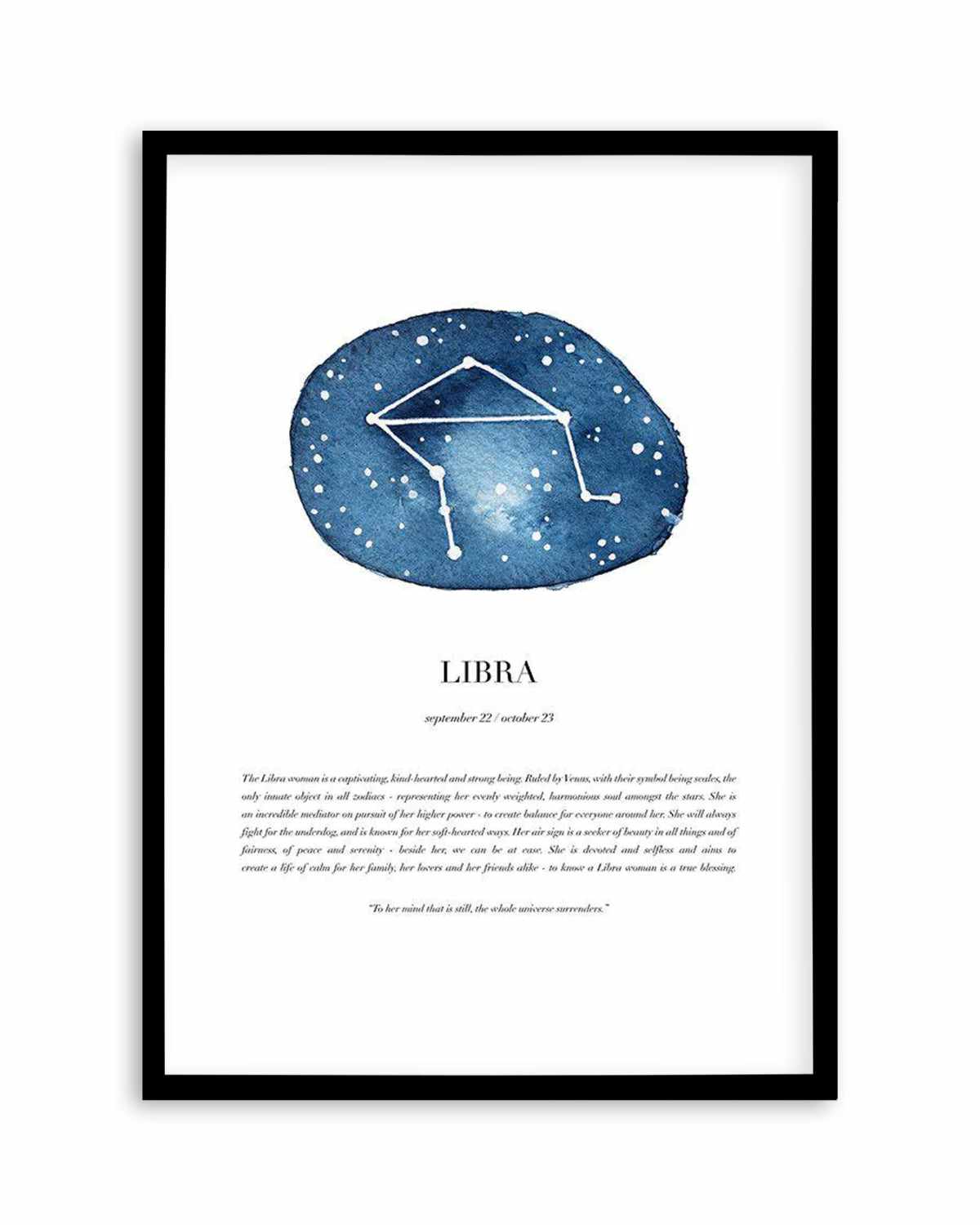 Libra | Watercolour Zodiac Art Print